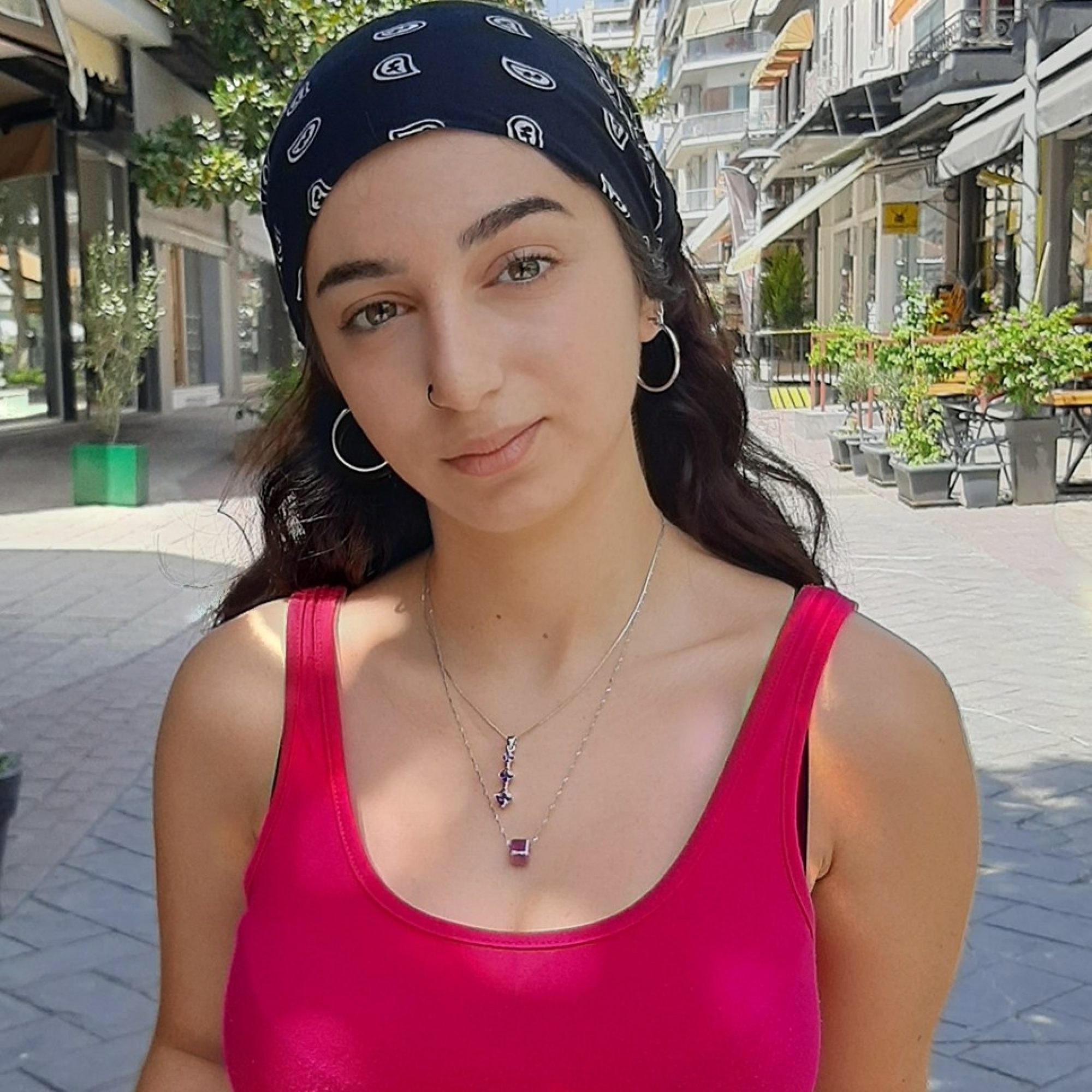 Purple bead necklace