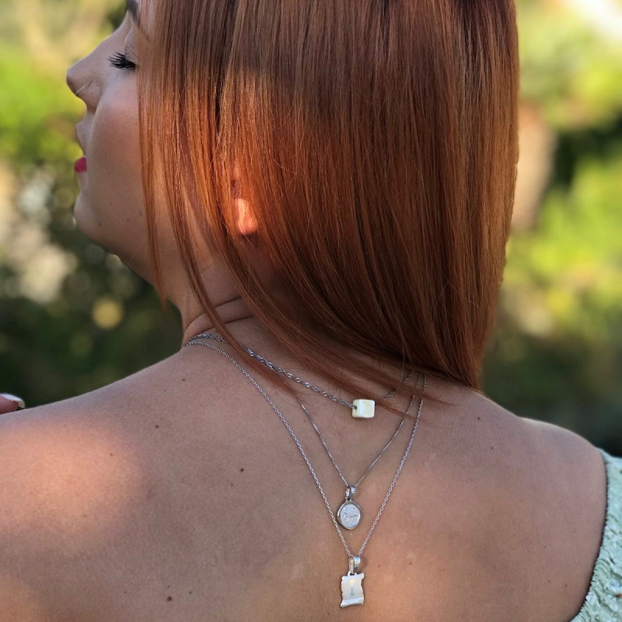 Κολιέ με χάντρα λευκή