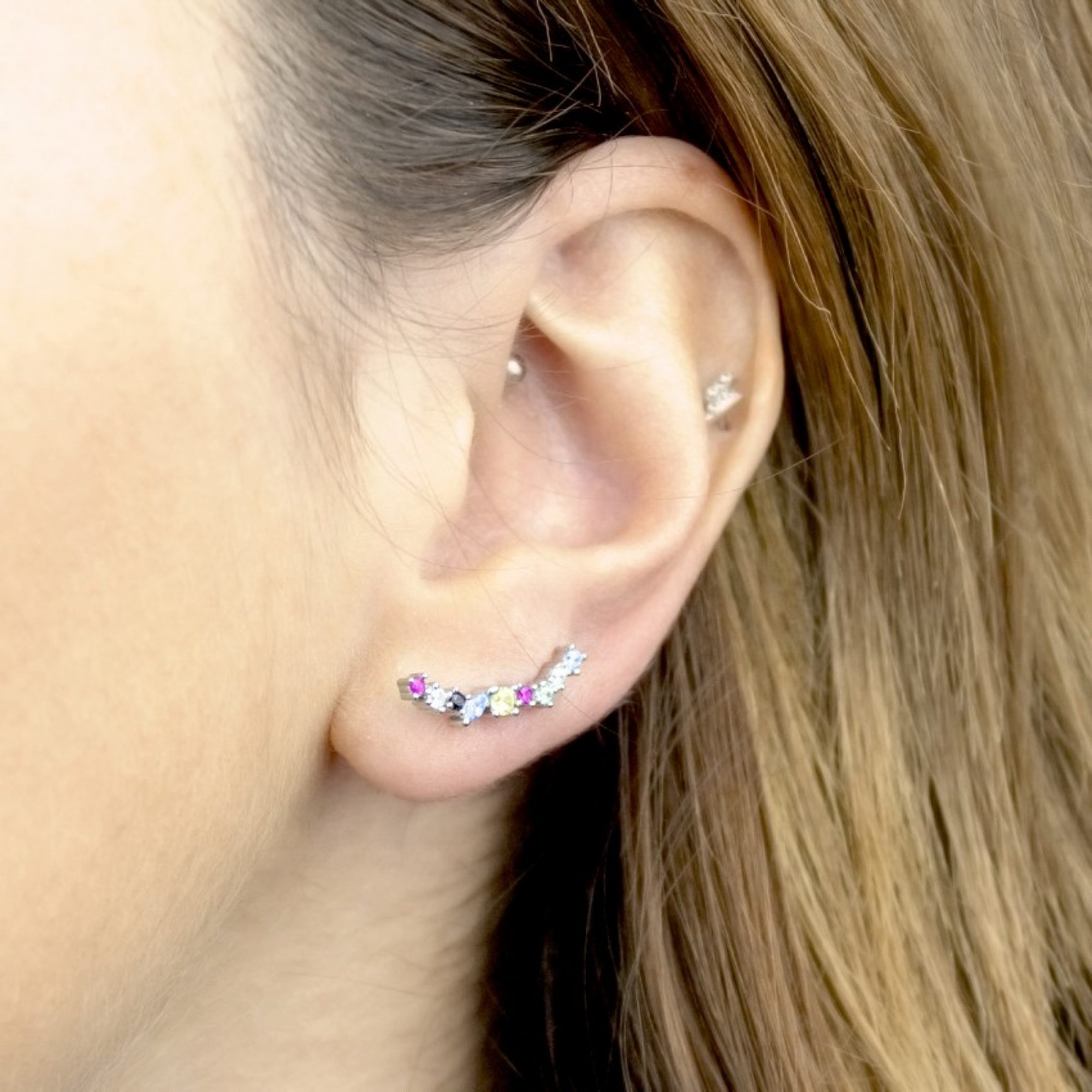 Σκουλαρίκια climbers με πέτρες ζιργκόν 