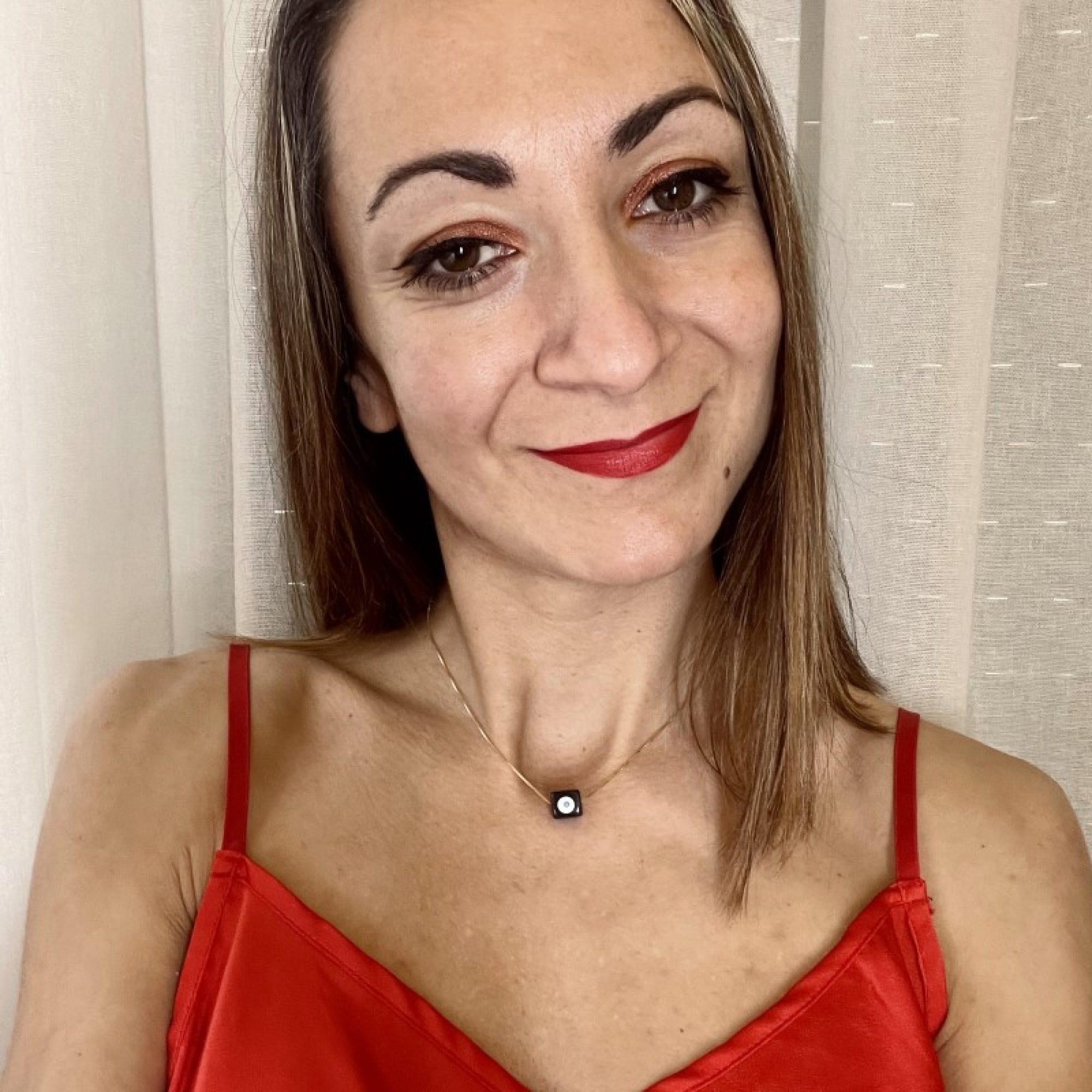 Κολιέ επίχρυσο με μαύρη χάντρα μάτι 