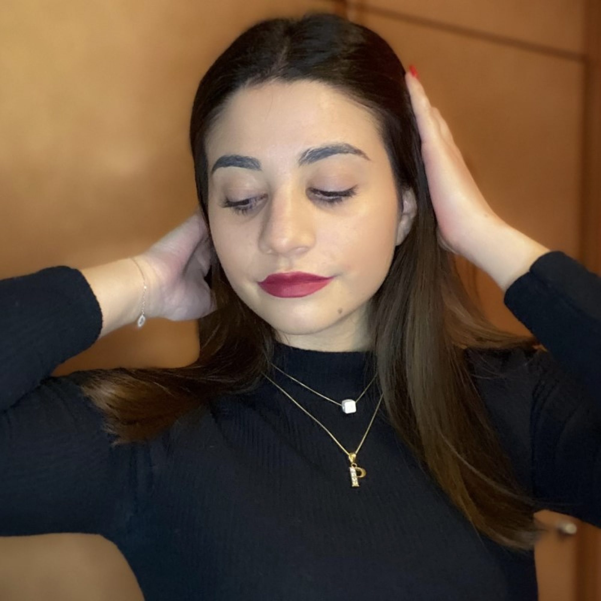 Gold plated white bead necklace