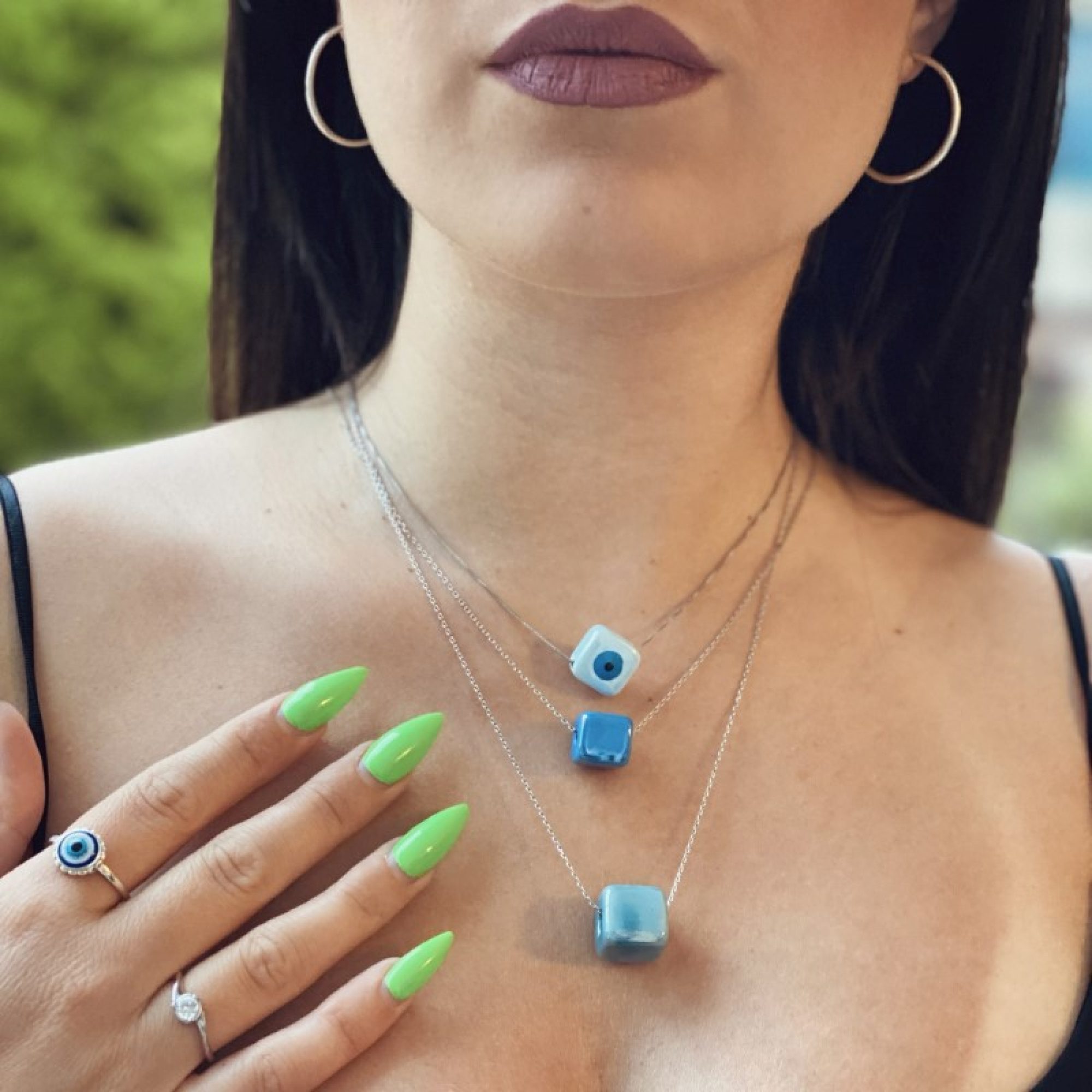 Κολιέ με γαλάζια χάντρα μάτι