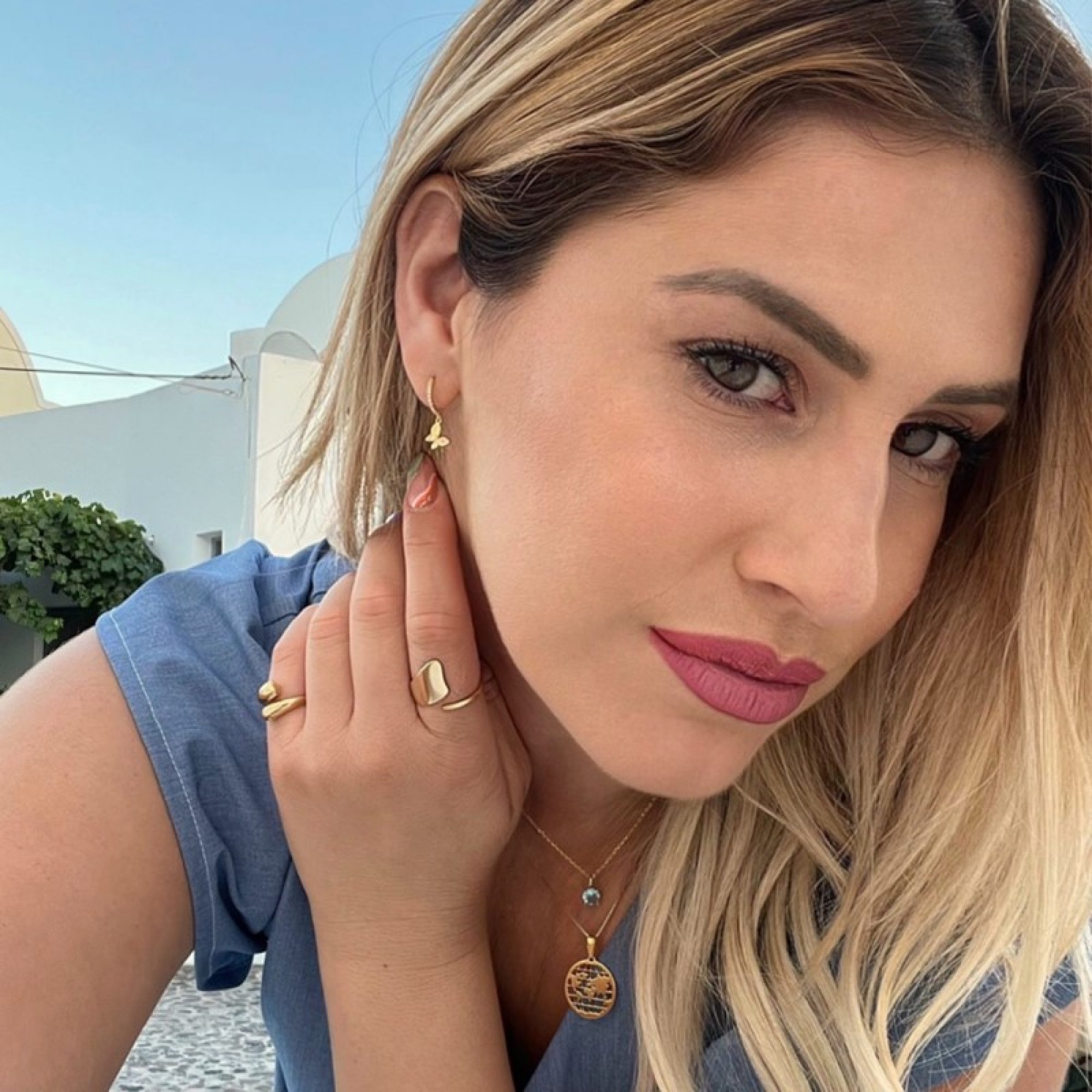 Κολιέ υδρόγειος επίχρυσο