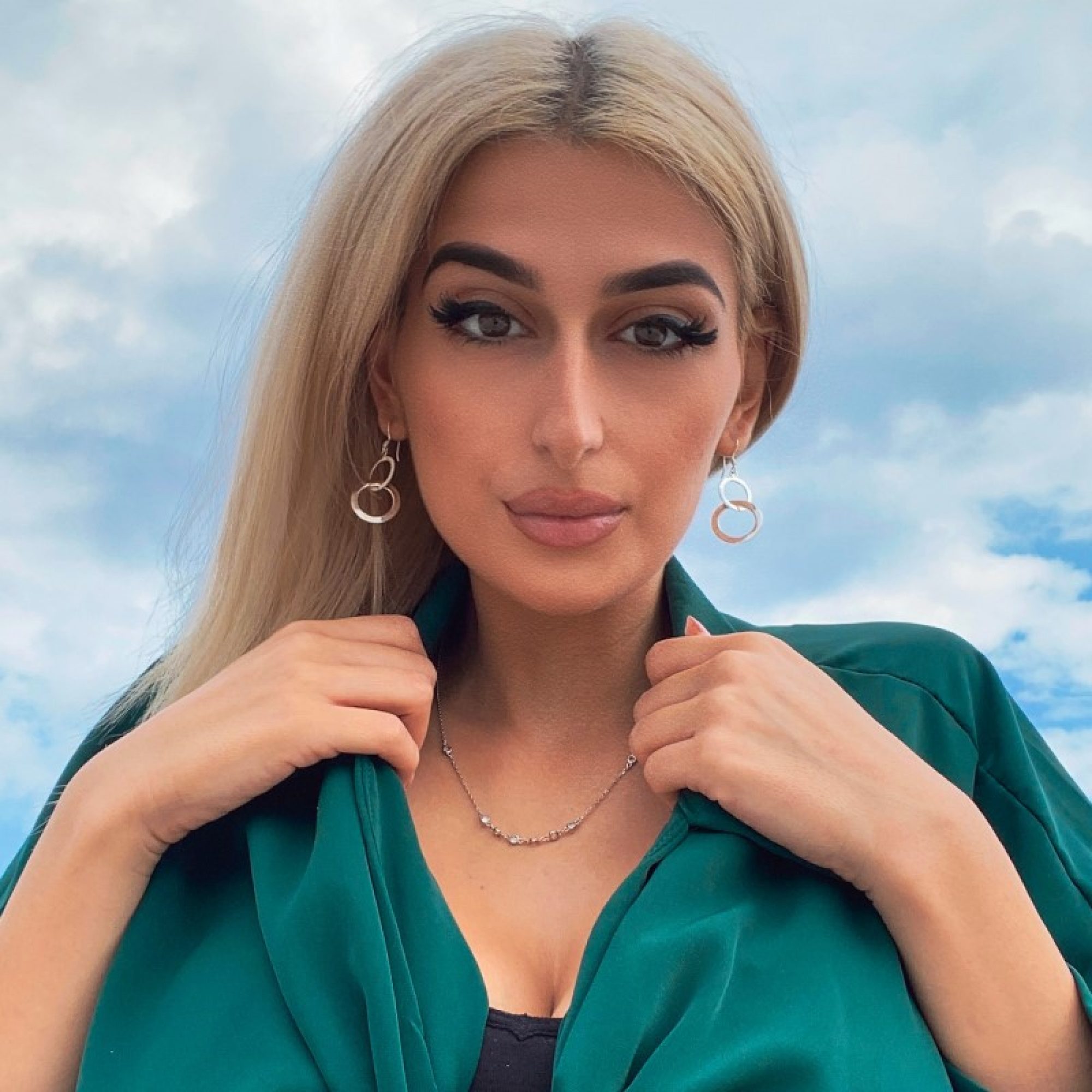 Silver dangle earrings