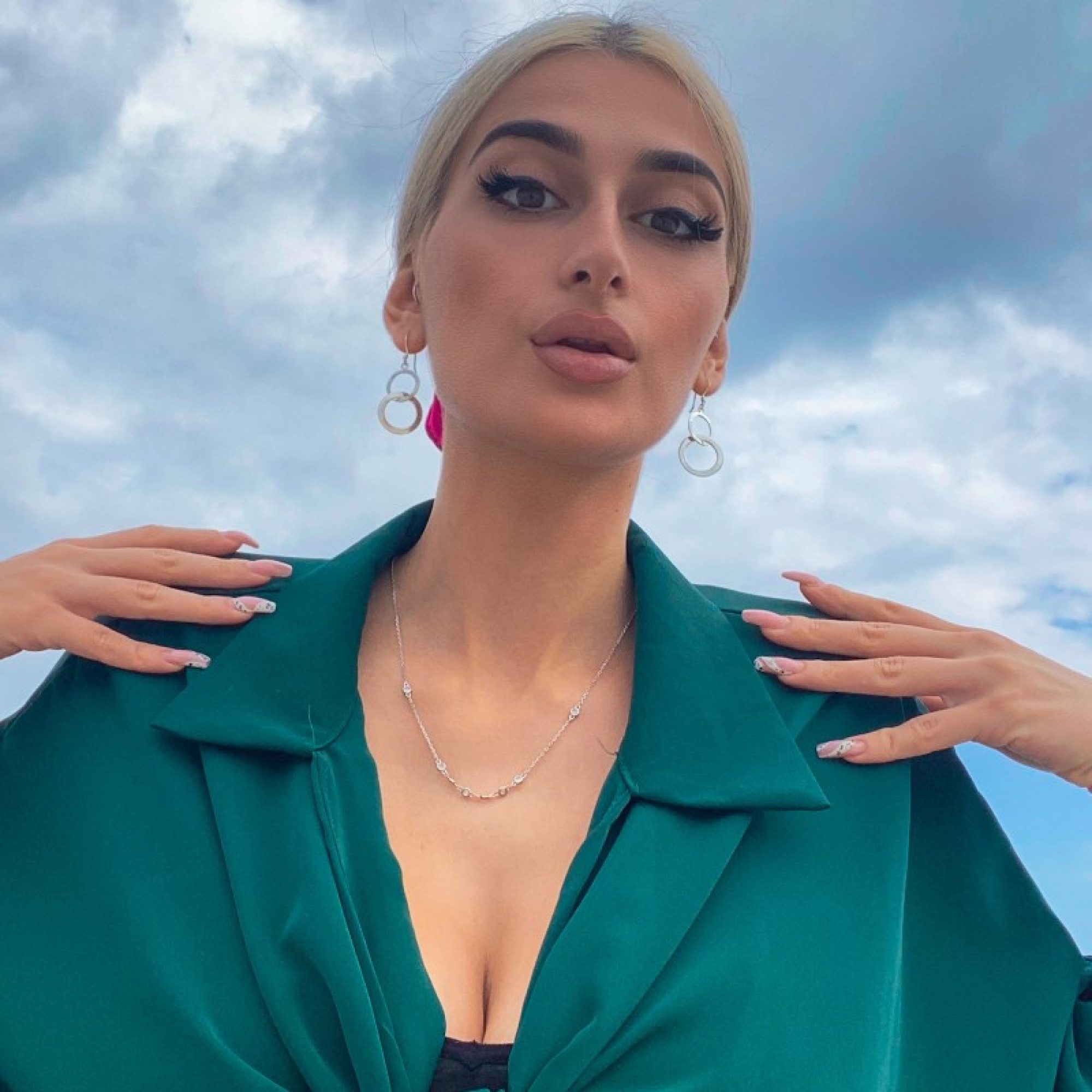 Silver dangle earrings