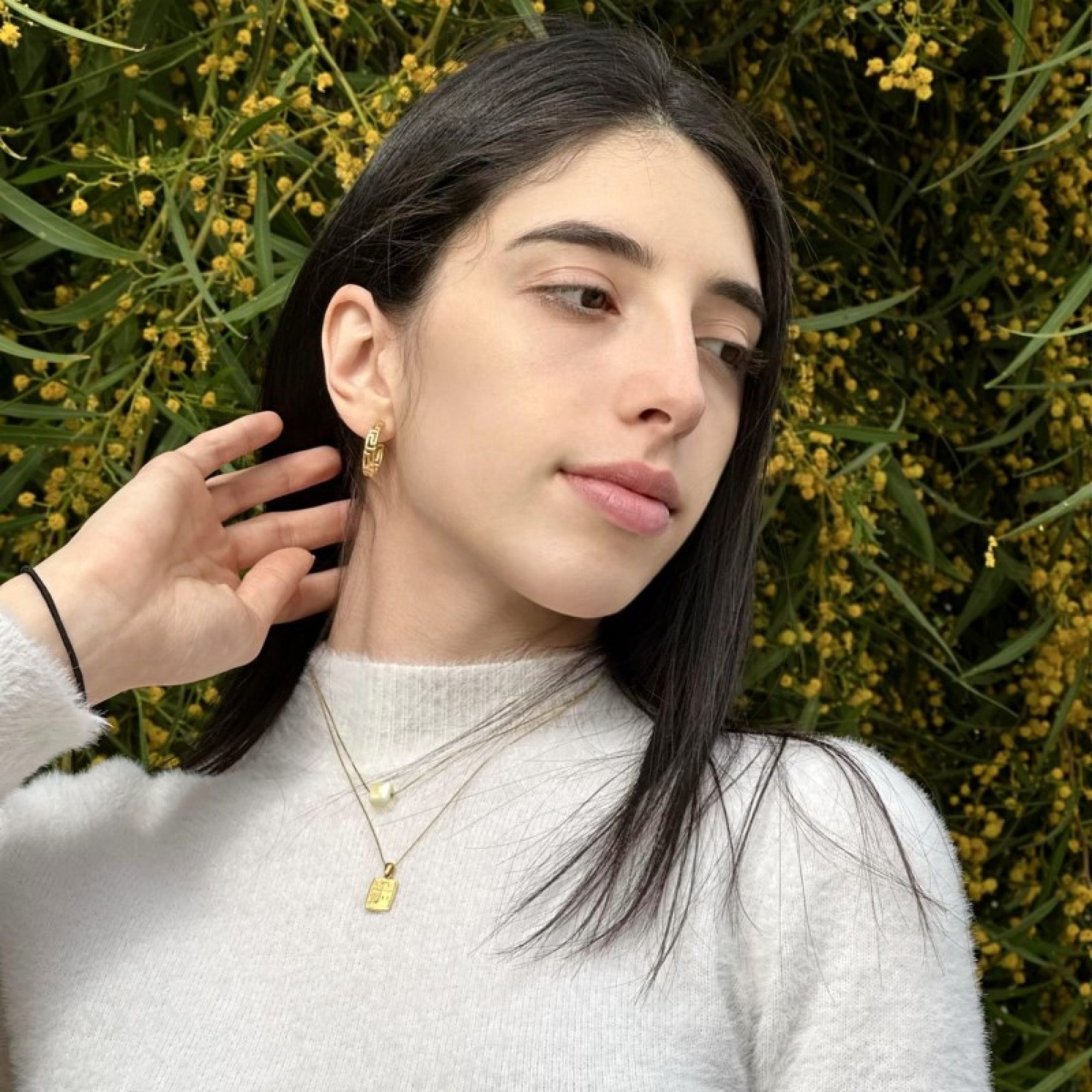 Σκουλαρίκια μαίανδρος καρφωτά επίχρυσα