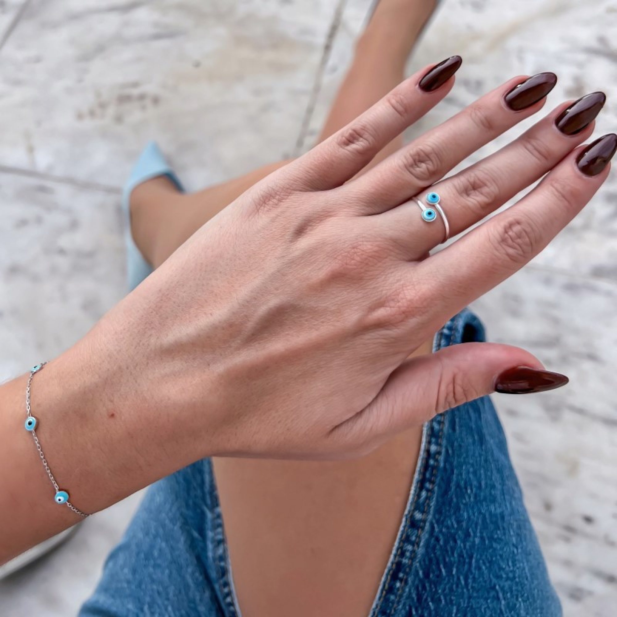 Δαχτυλίδι μάτι με φίλντισι