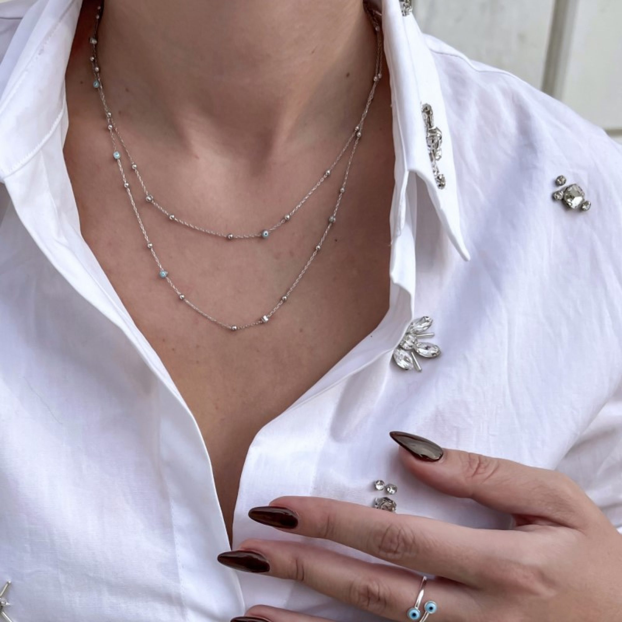 Διπλό κολιέ με ματάκια