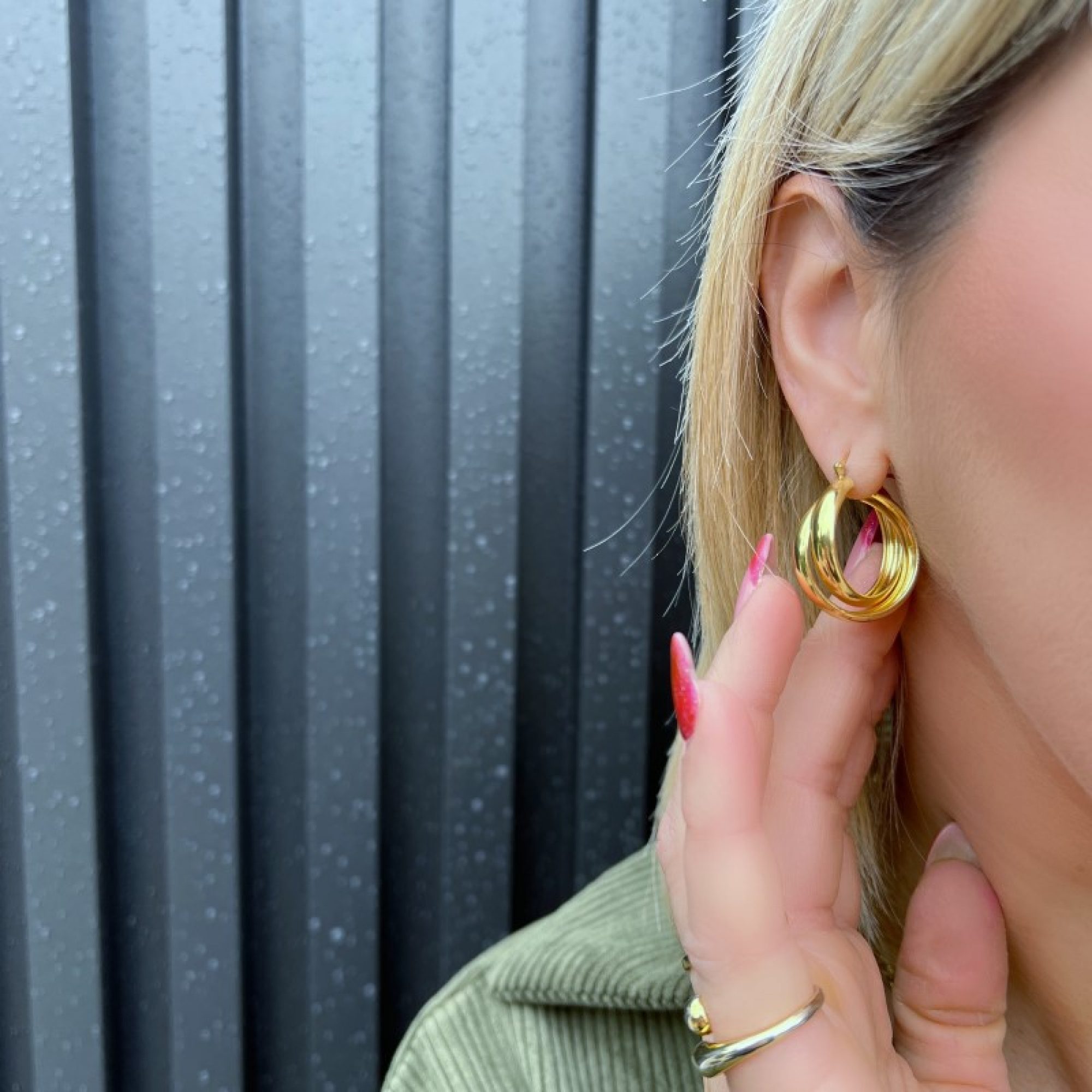 Gold plated double hoops (25mm)