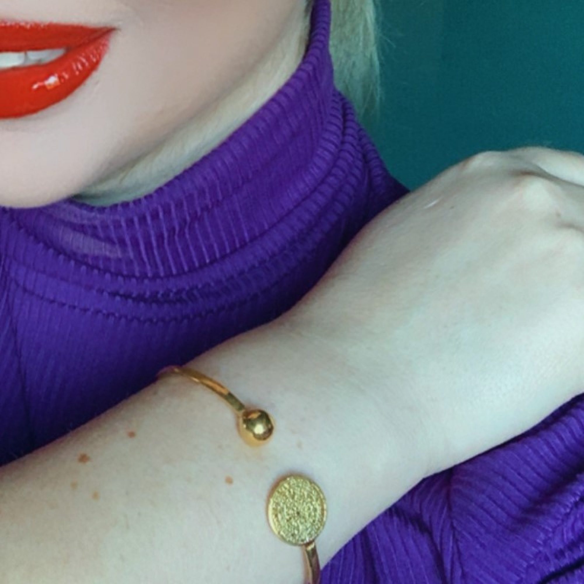 Gold plated adjustable Faistos Disc bracelet