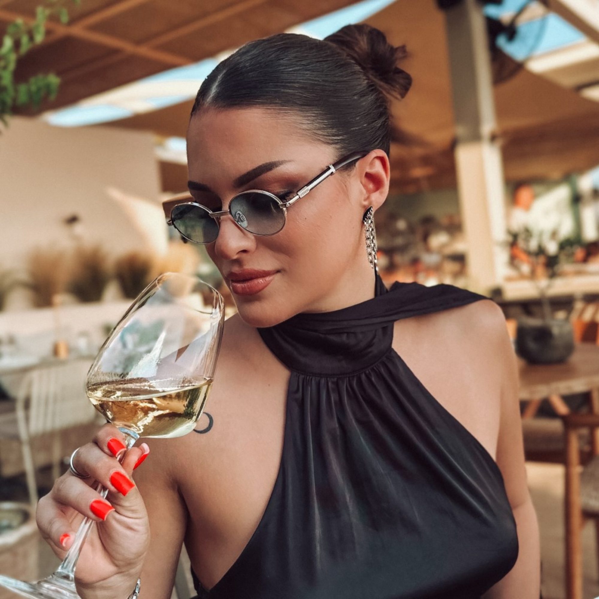 Silver chain earrings