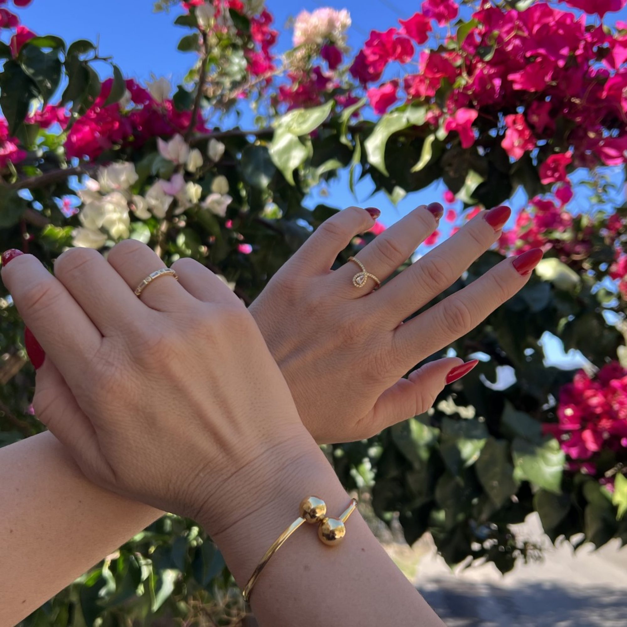 Gold plated bangle bracelet