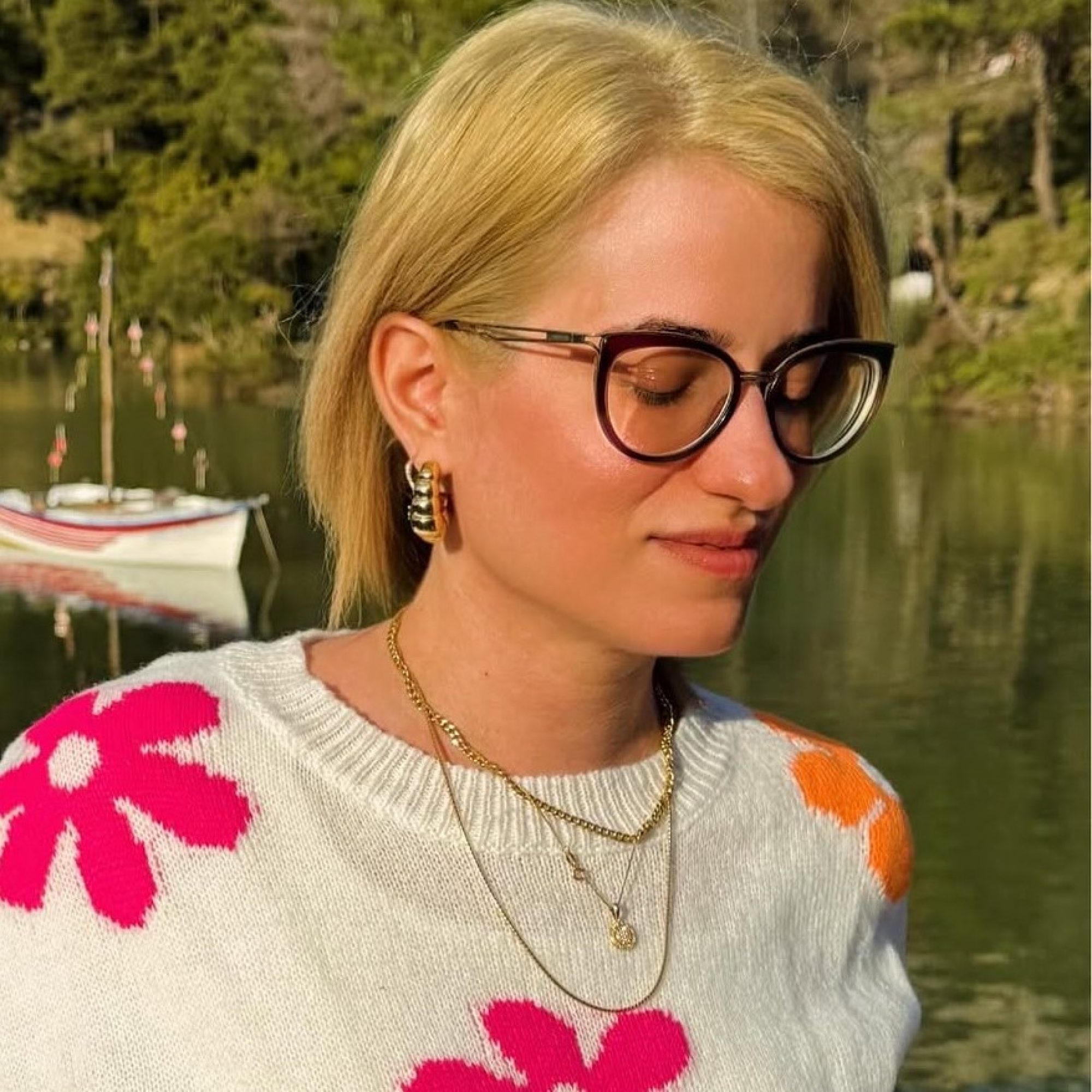 Gold plated steel hoops