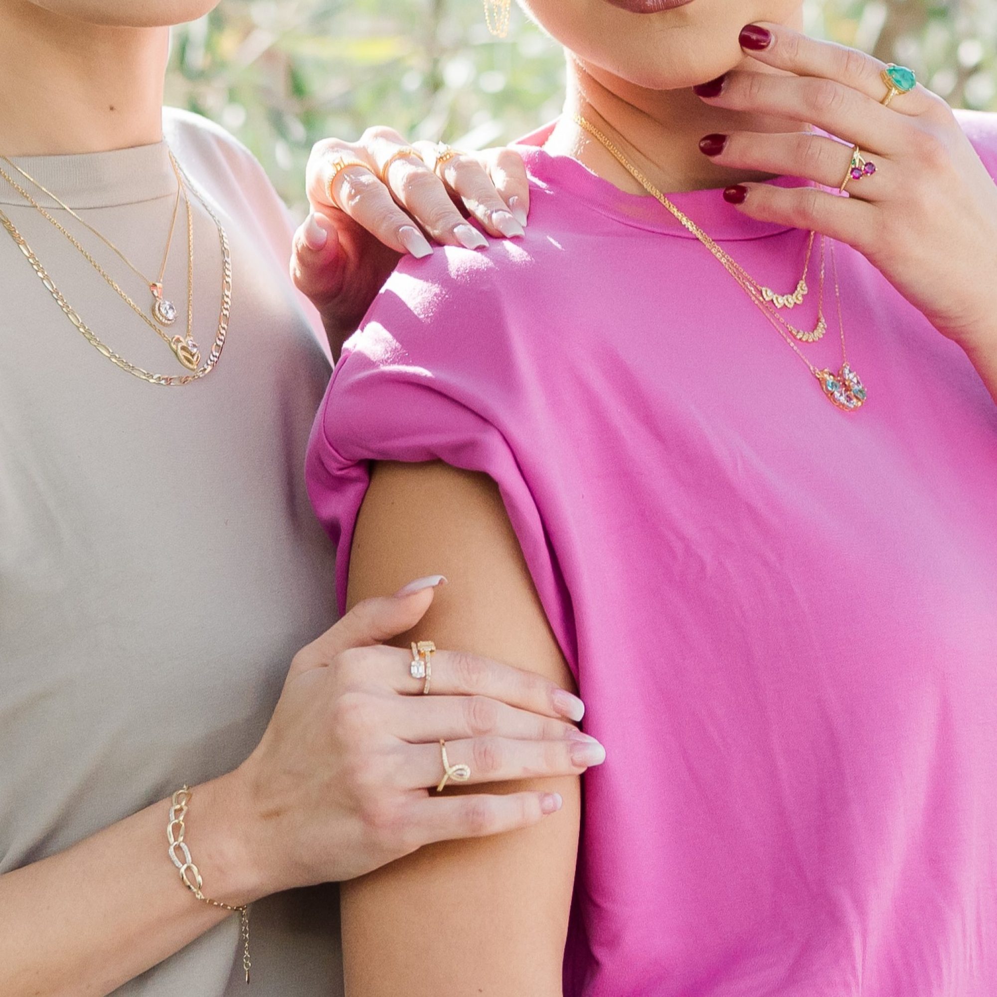 Gold plated necklace with zircon stones