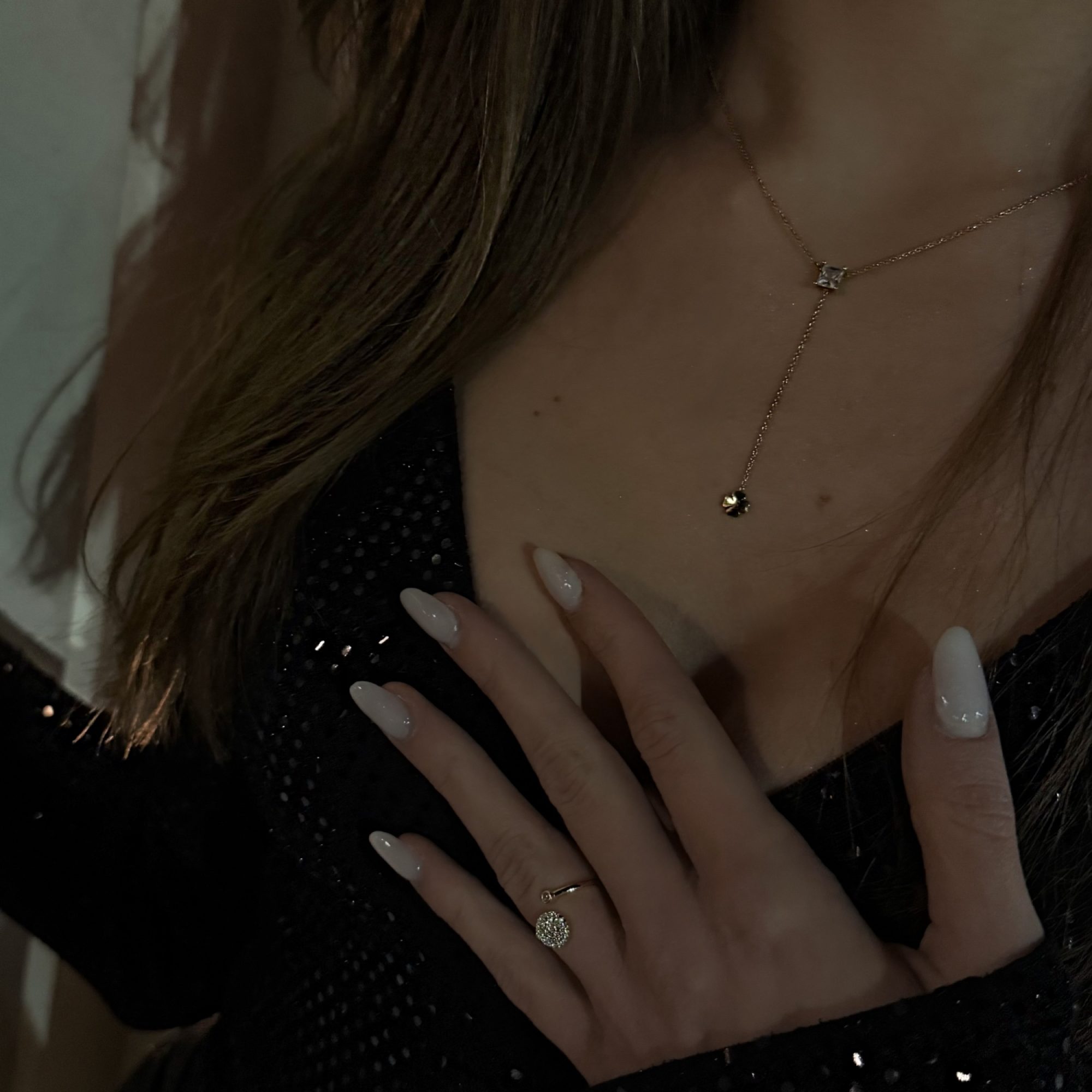 Gold plated necklace with zircon stone