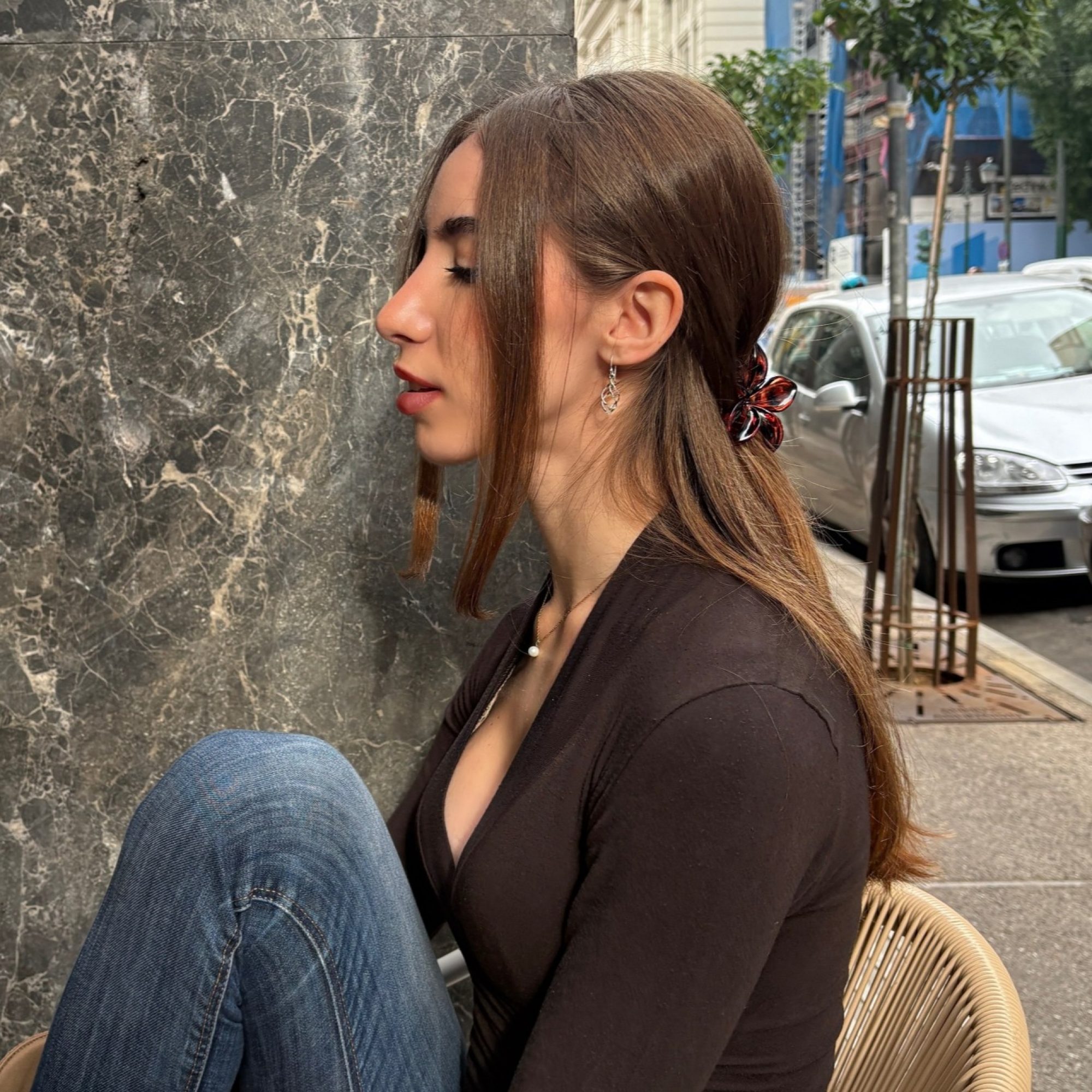 Silver dangle earrings