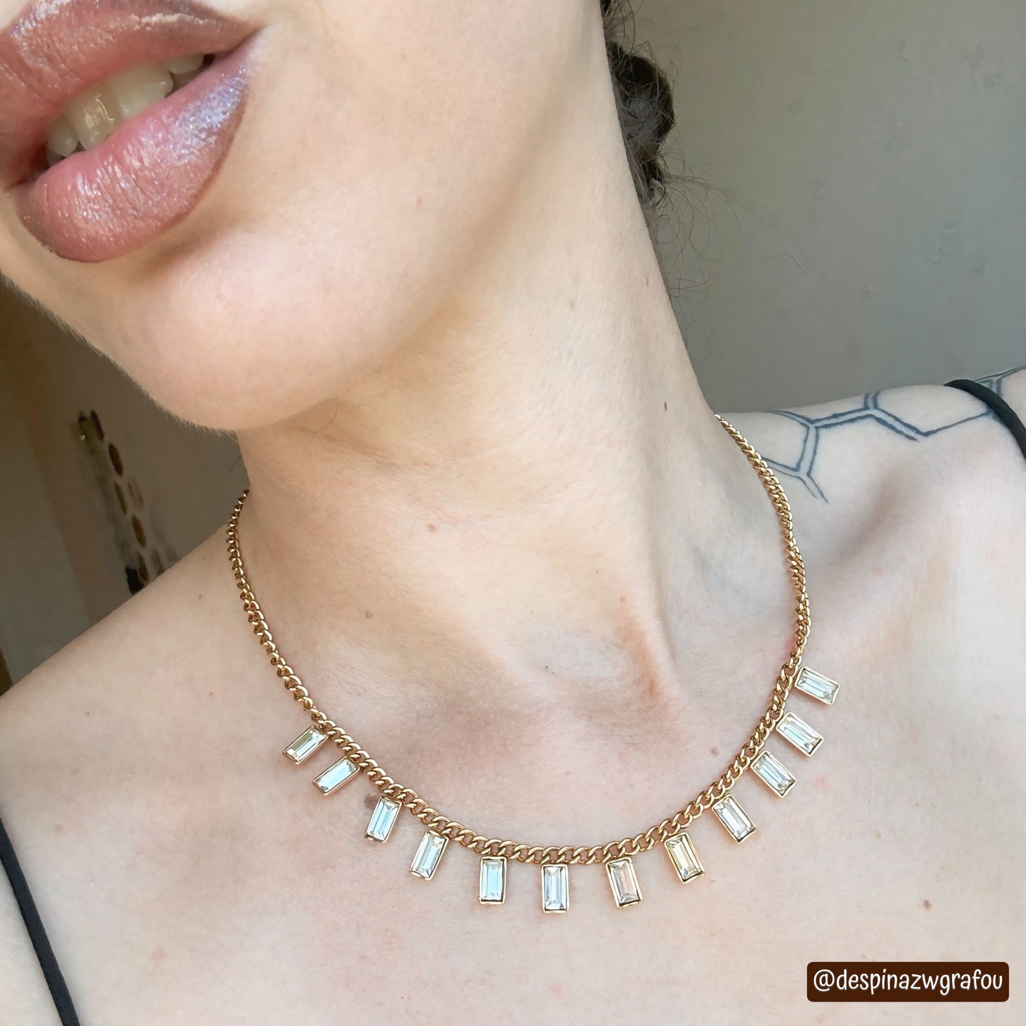 Gold plated steel necklace