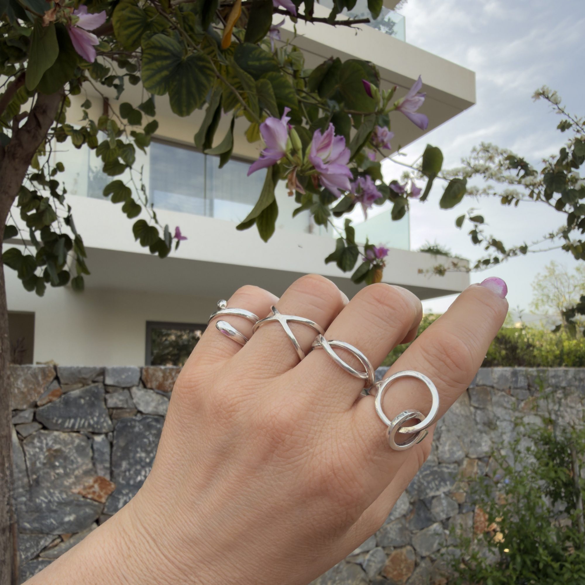 Silver polished ring