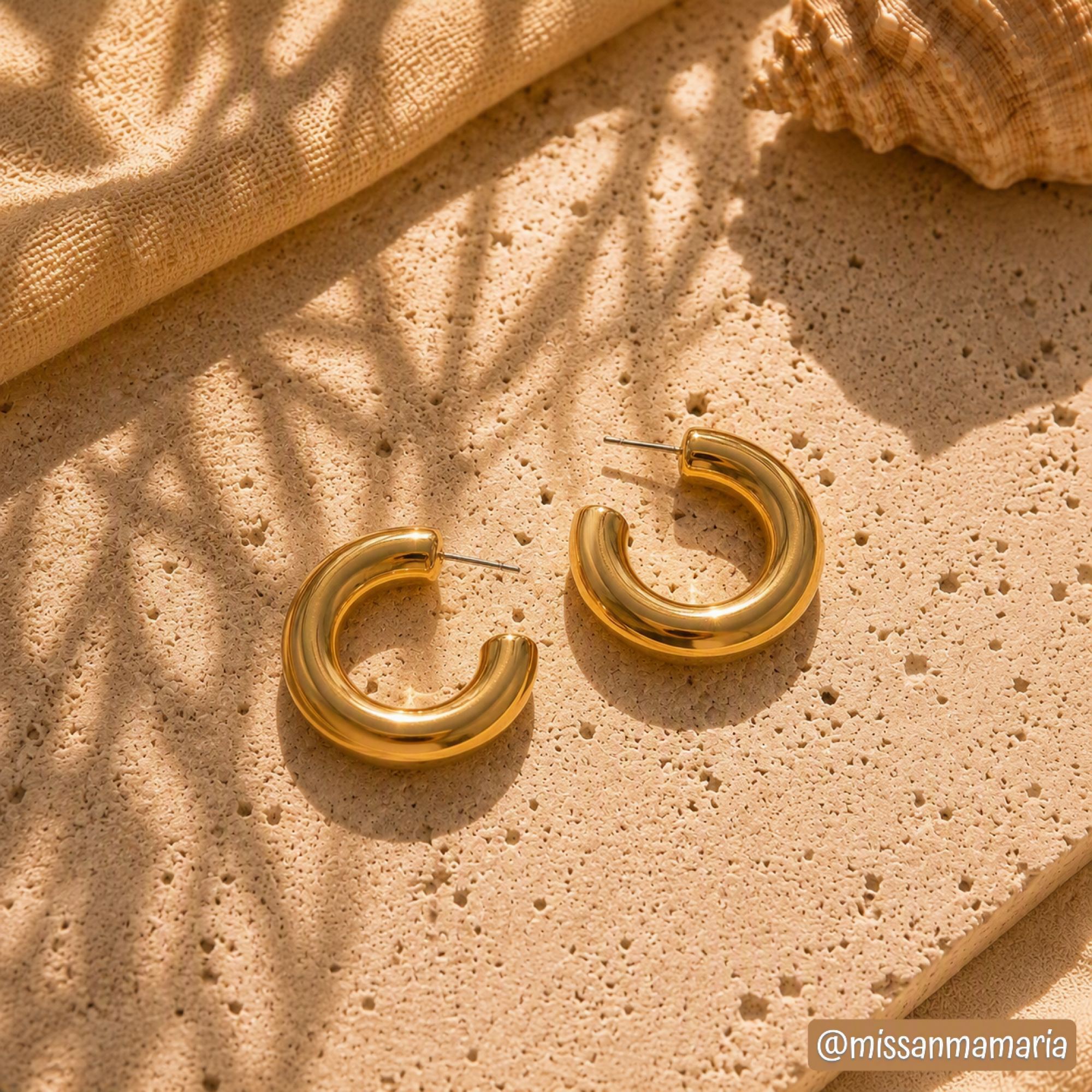 Gold plated steel hoops
