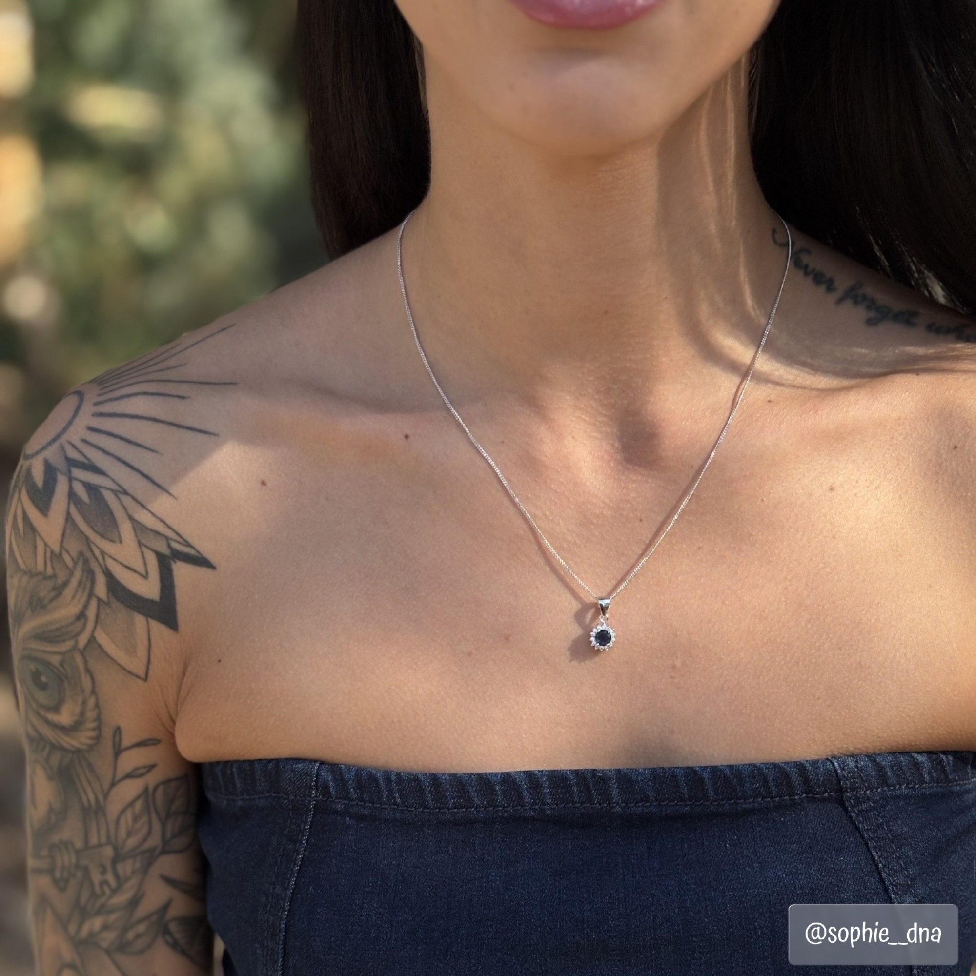 Set with sapphire and zircon stones