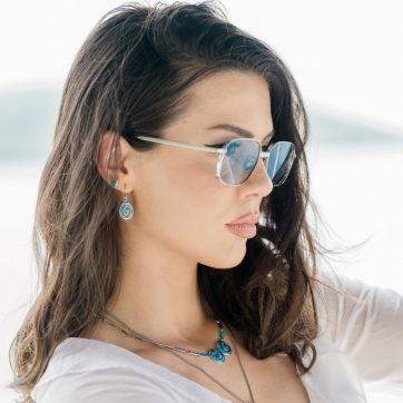 Σκουλαρίκια μαίανδρος κρεμαστά με πέτρες όπαλ