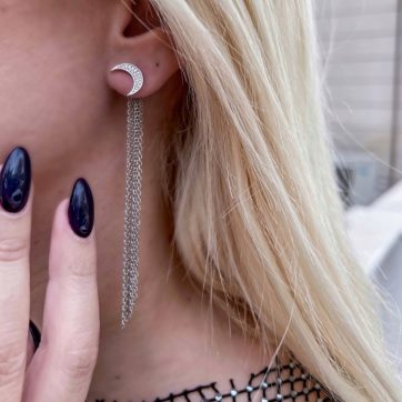 Silver earrings with zircon stones