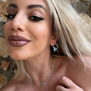 Σκουλαρίκια κρεμαστά με πέτρα άκουα μαρίν