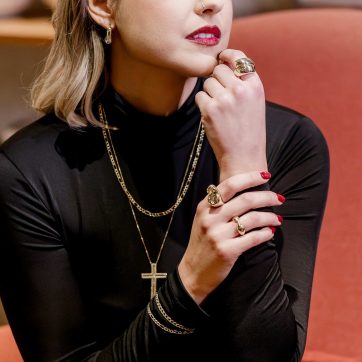 Gold plated double sided neck chain