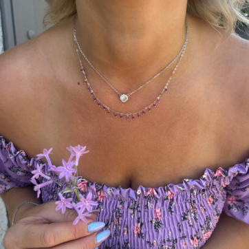 Silver necklace with mother of pearl