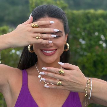 Gold plated steel hoops