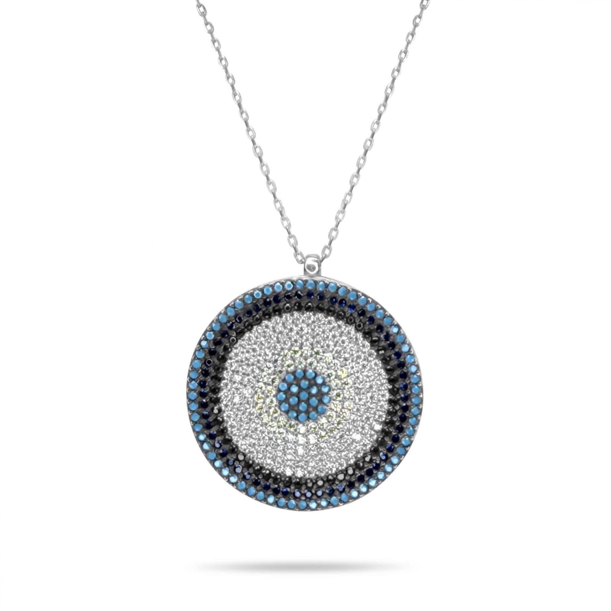 Κολιέ μάτι με πέτρες ζιργκόν