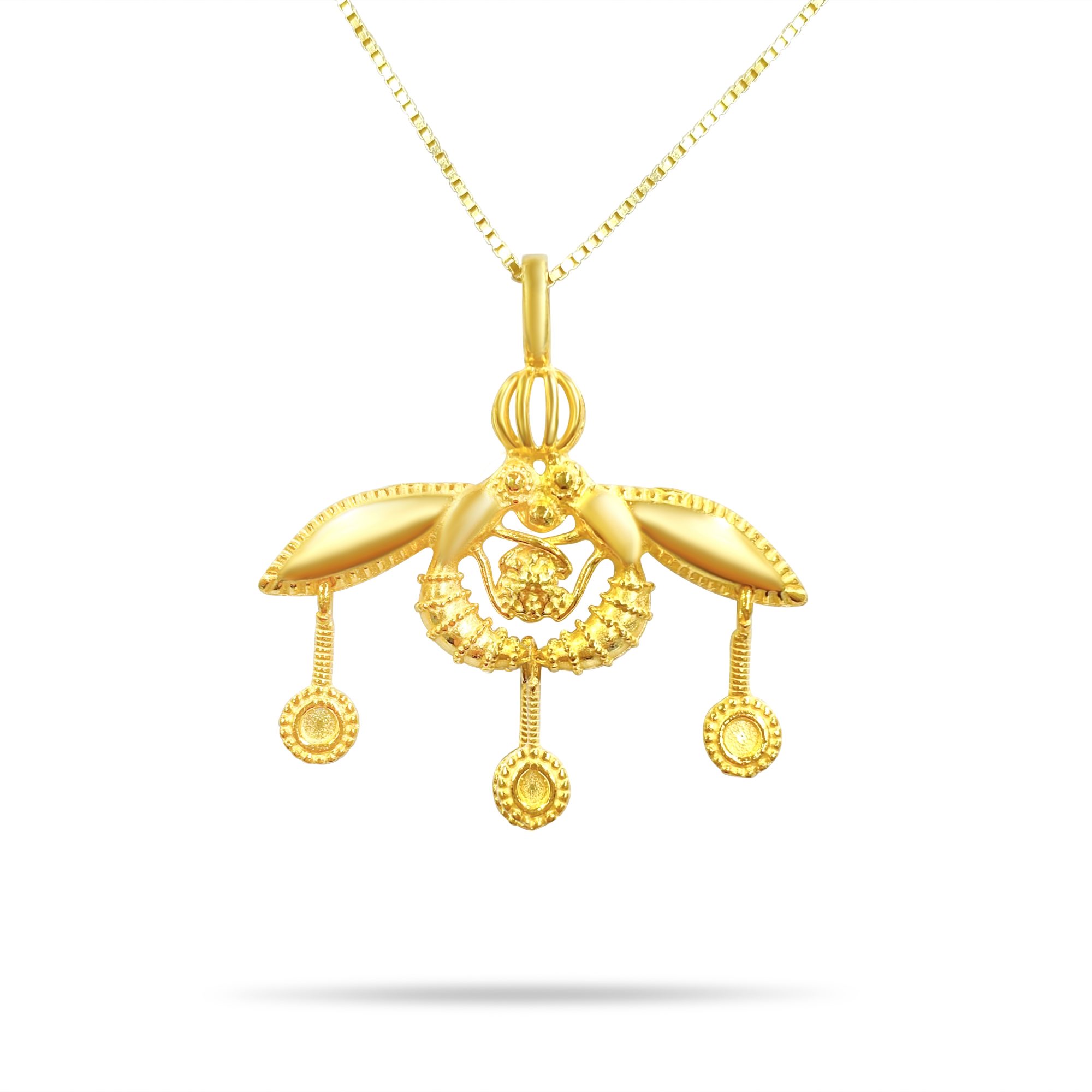 Gold plated minoan bee necklace