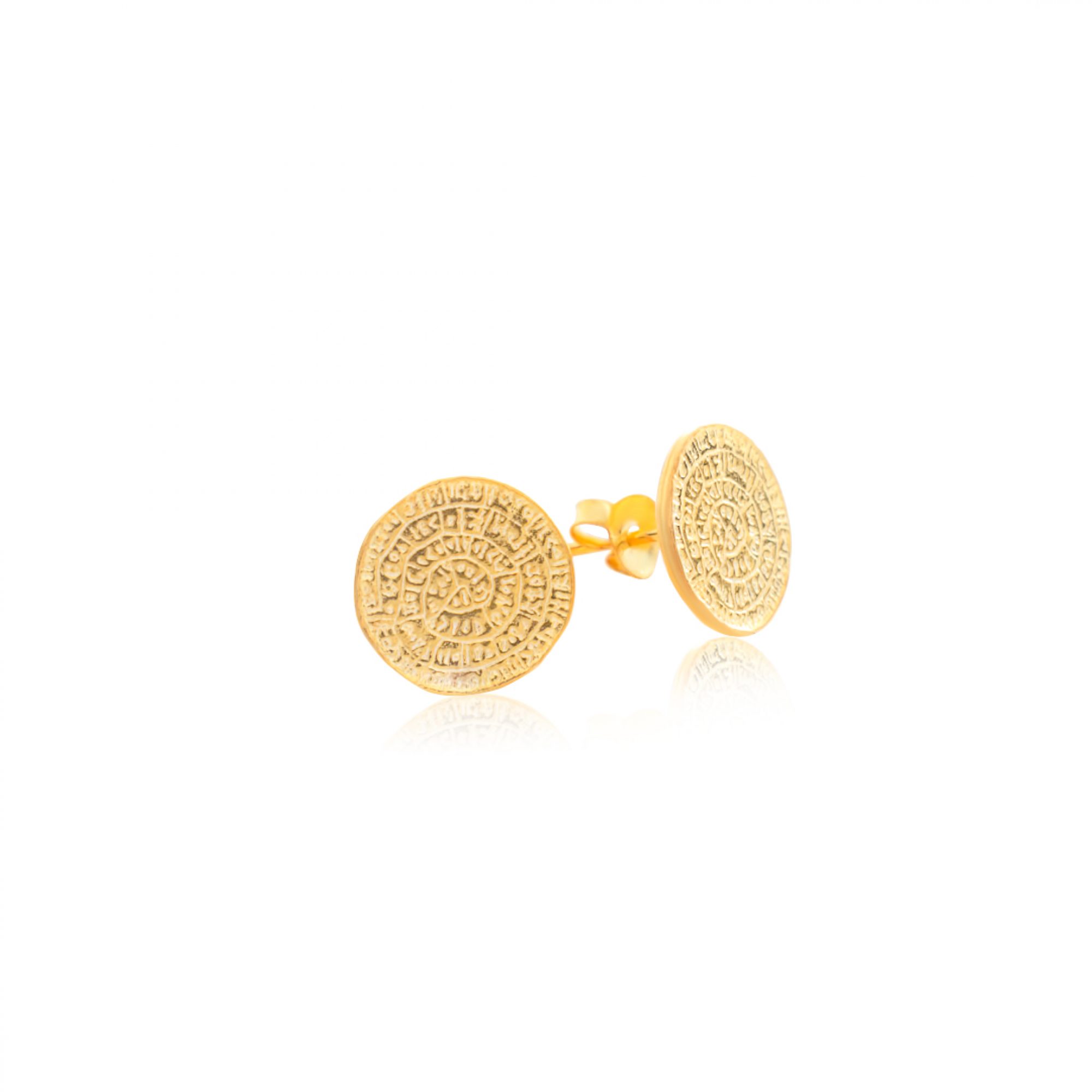 Gold plated Faistos Disc earrings