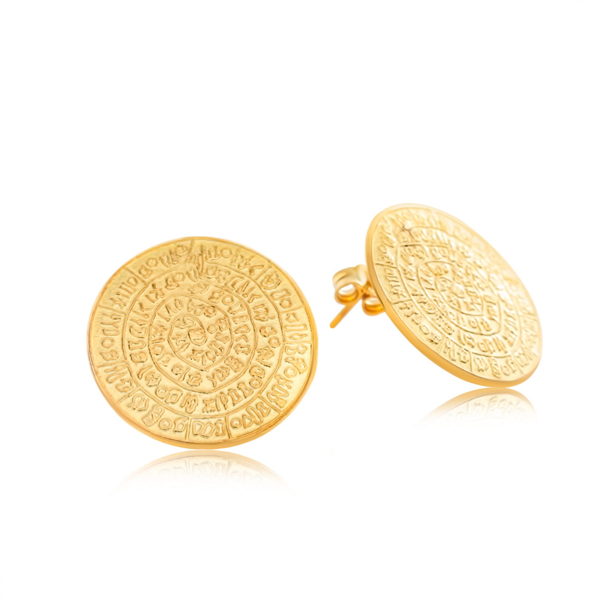 Gold plated Faistos Disc earrings