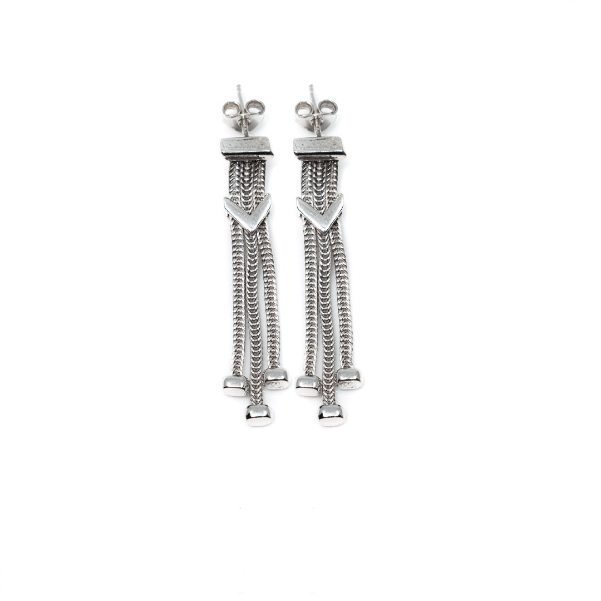 Chain earrings platinum plated