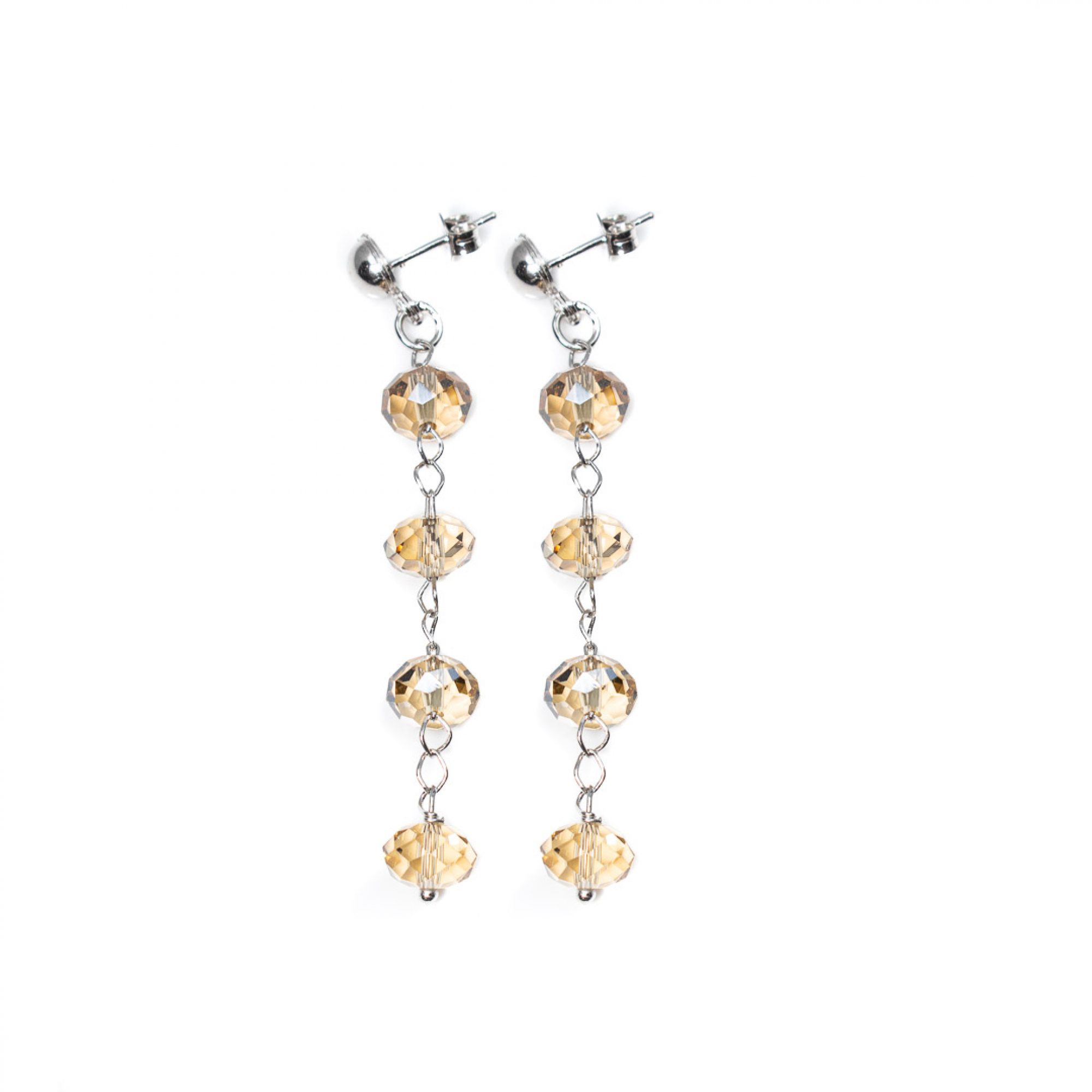 Chain earrings with natural stones