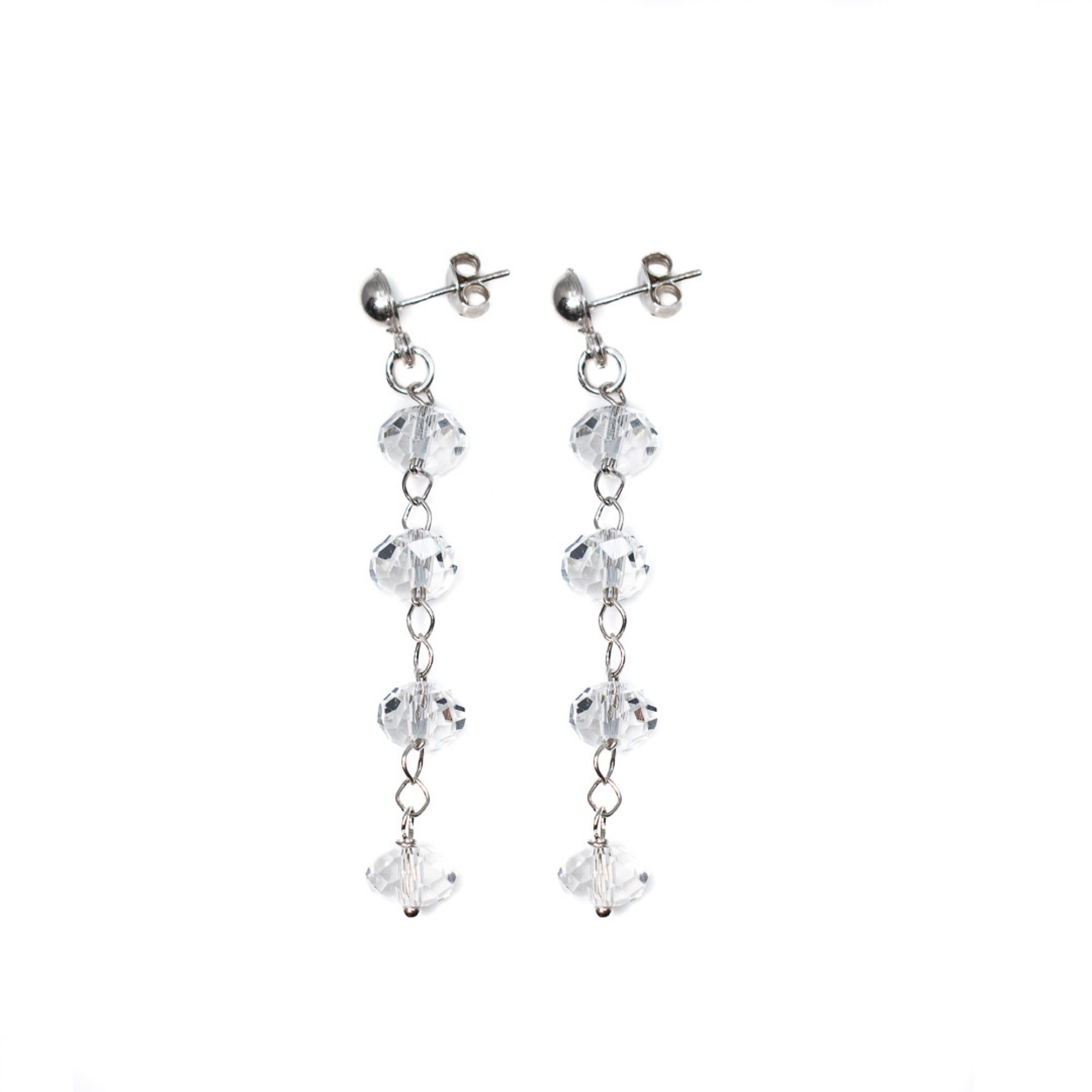 Chain earrings with natural stones