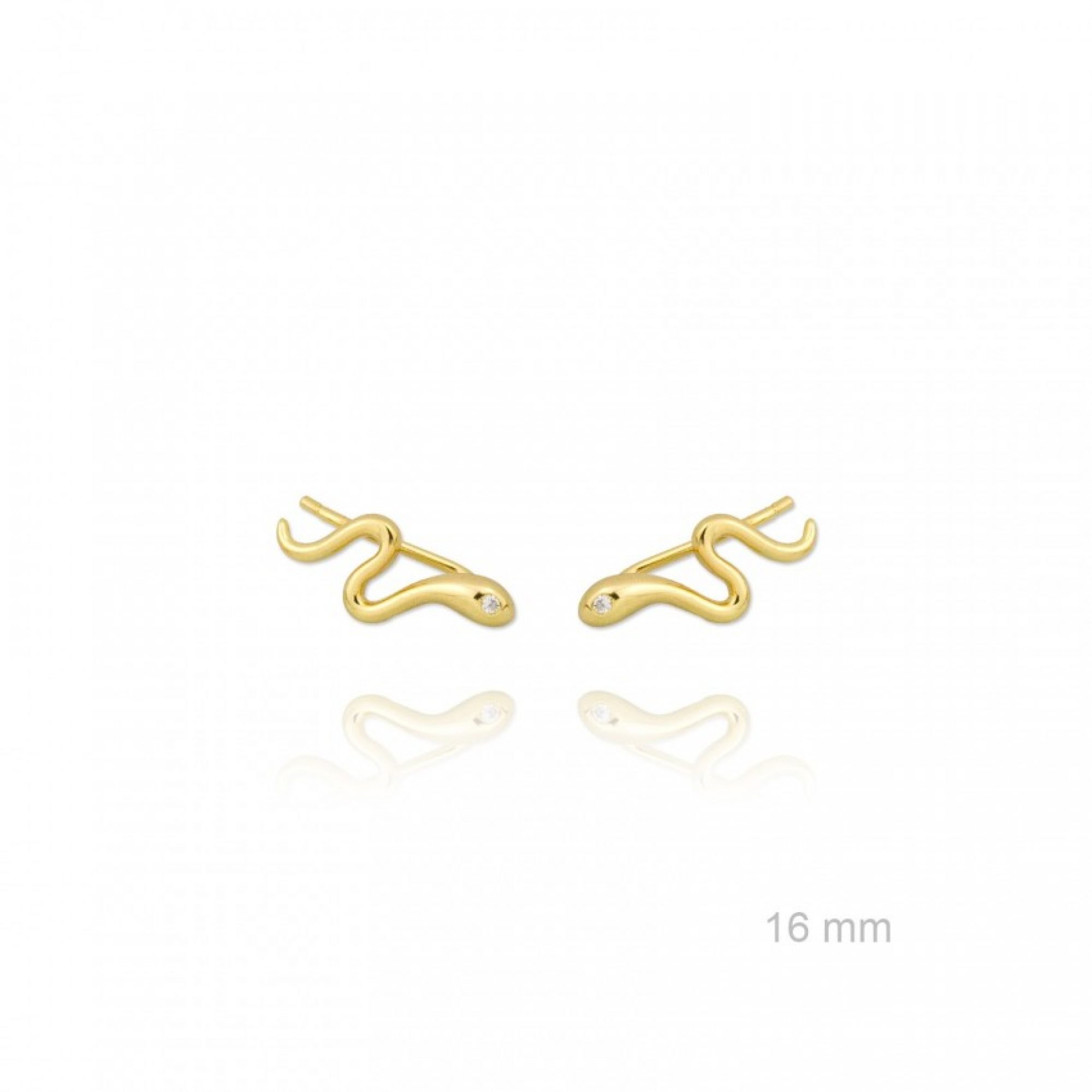 Gold plated snake ear climbers