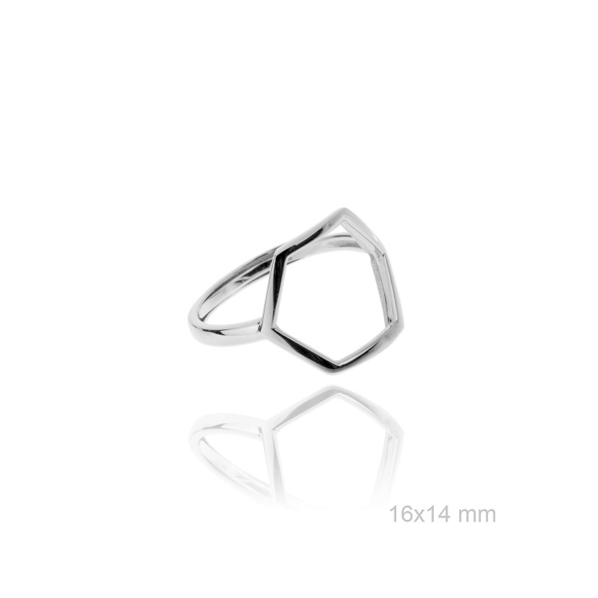 Silver geometrical ring