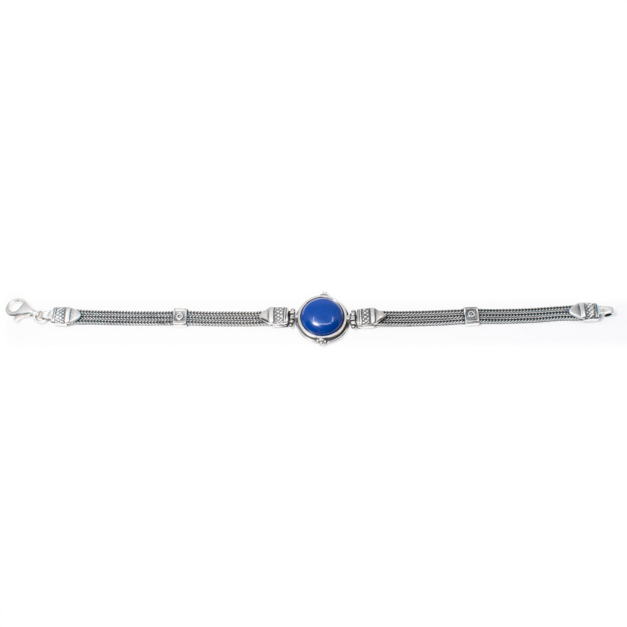Oxidised bracelet with lapis lazuli stone