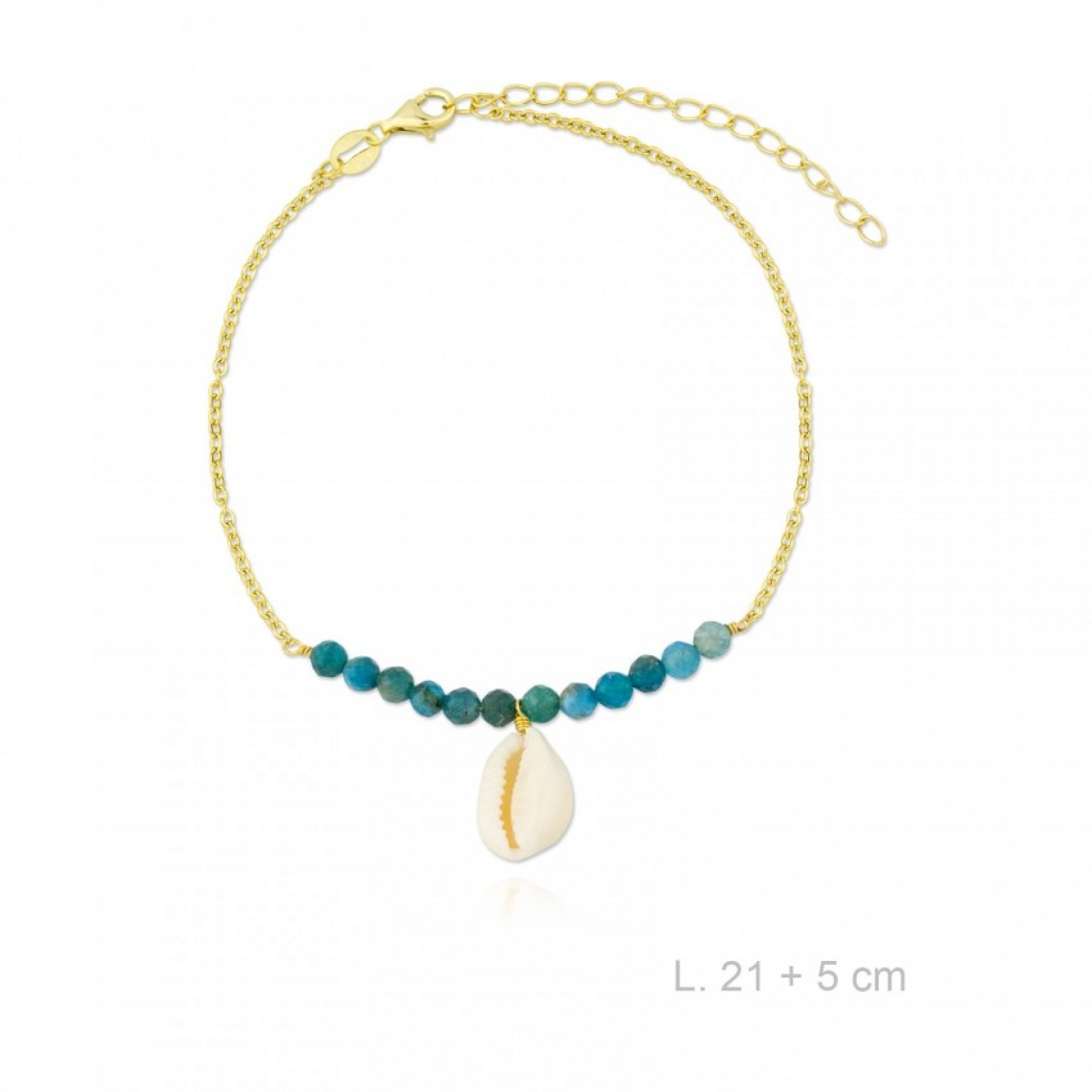Gold plated anklet with dangle seashell
