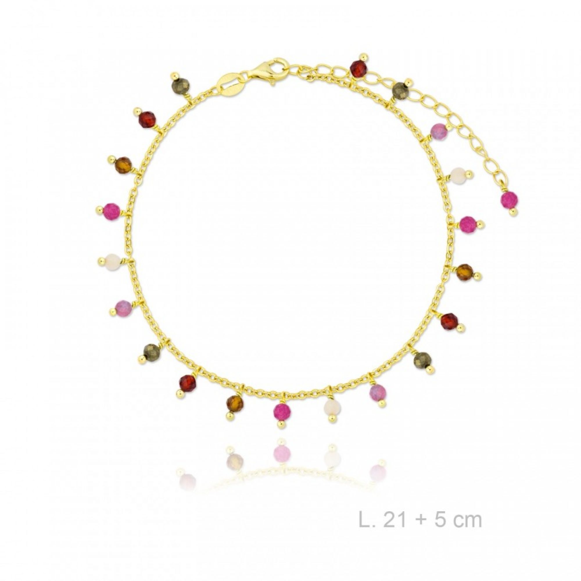 Gold plated anklet with dangles