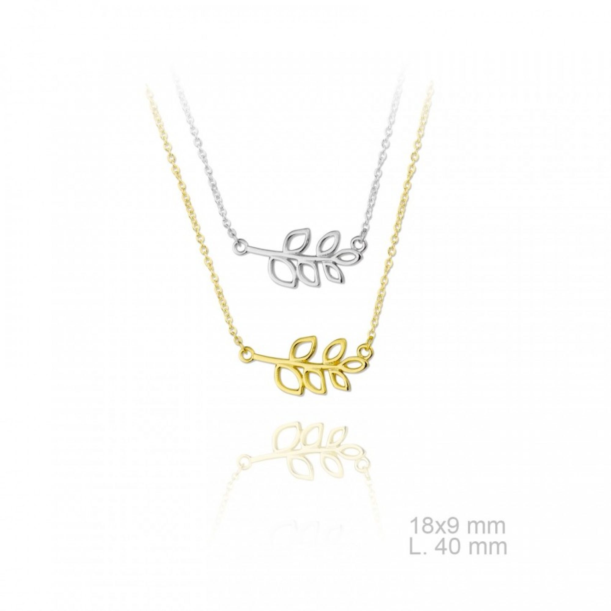 Olive branch gold plated necklace