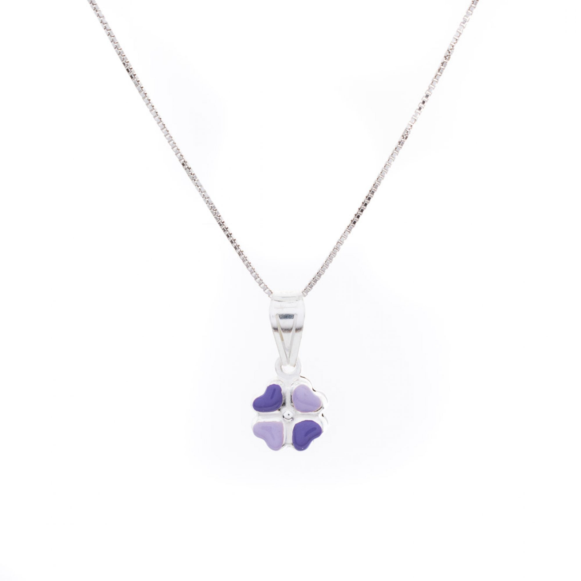 Flower necklace with enamel