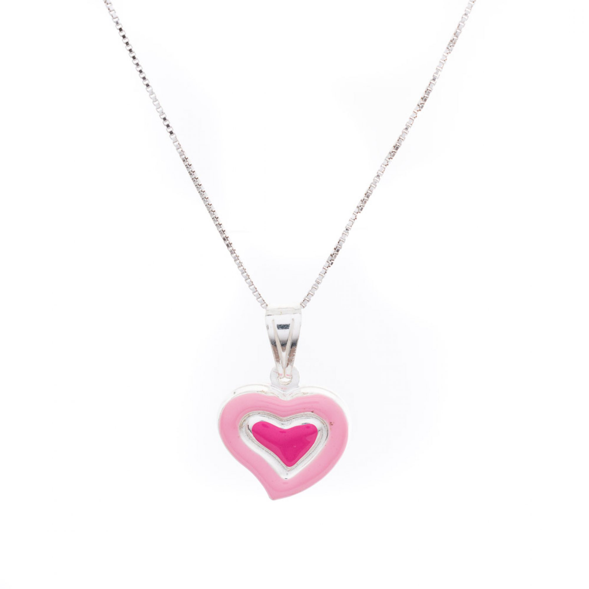 Heart necklace with enamel