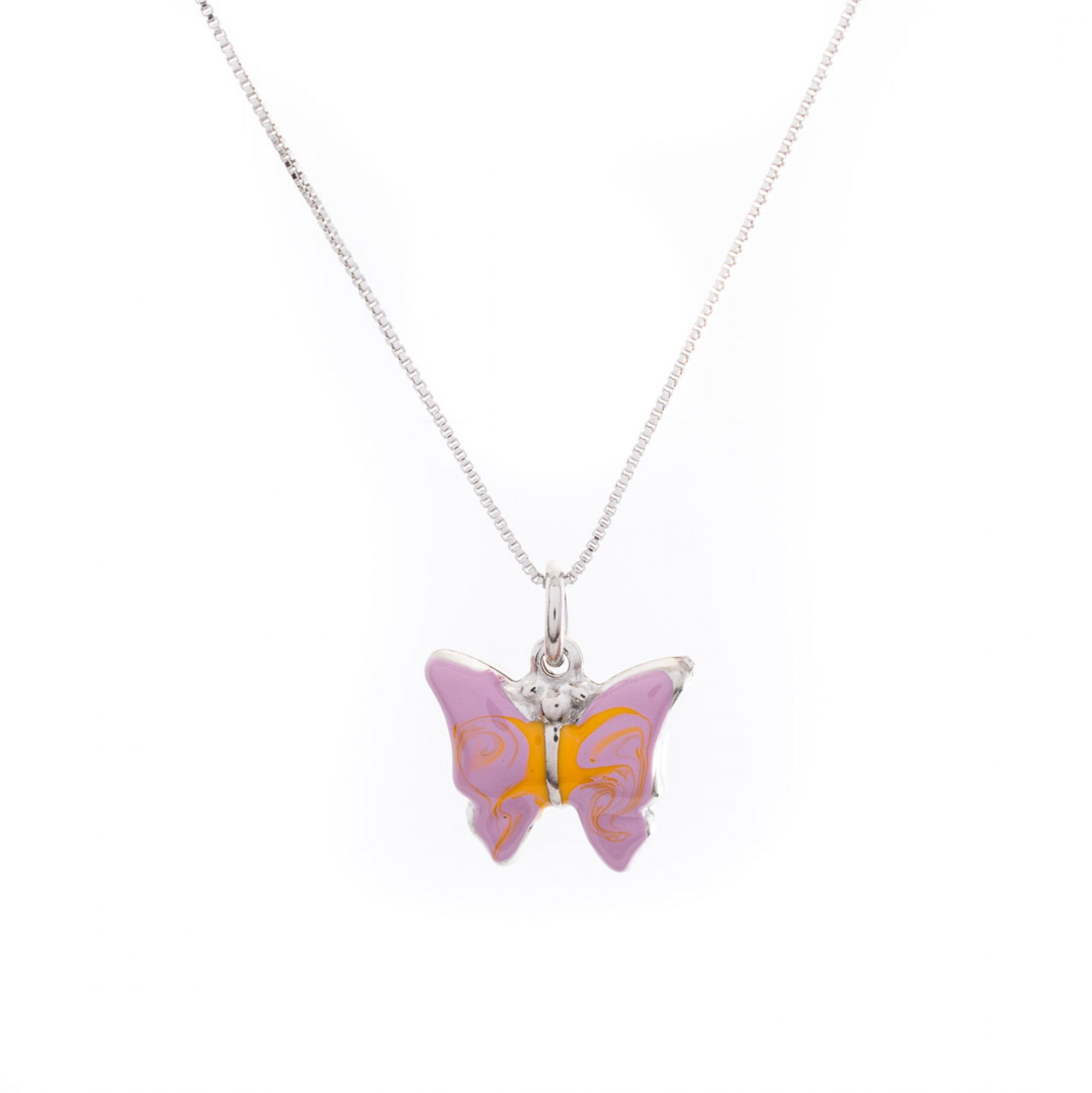 Butterfly necklace with enamel