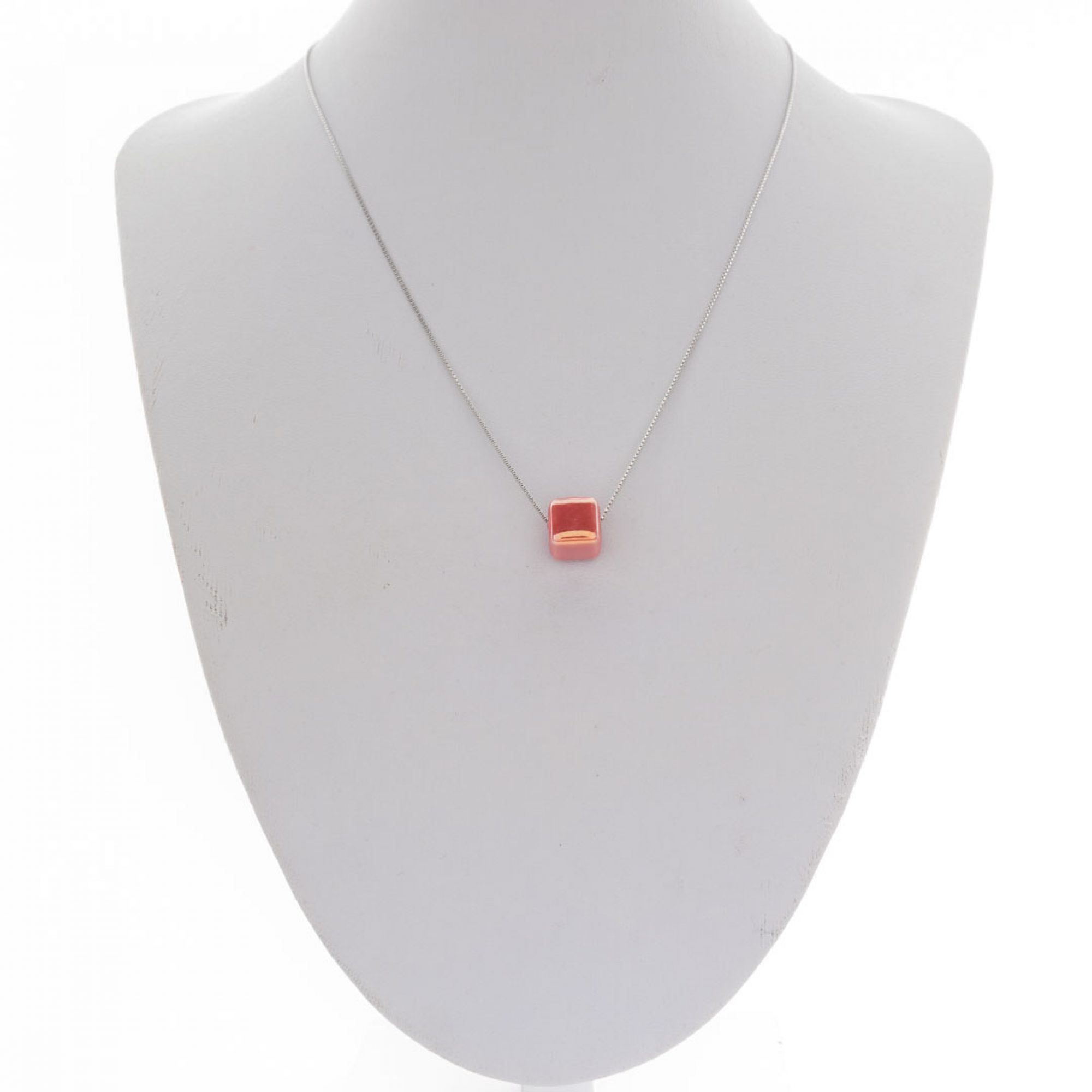 Κολιέ με χάντρα ροδακινί