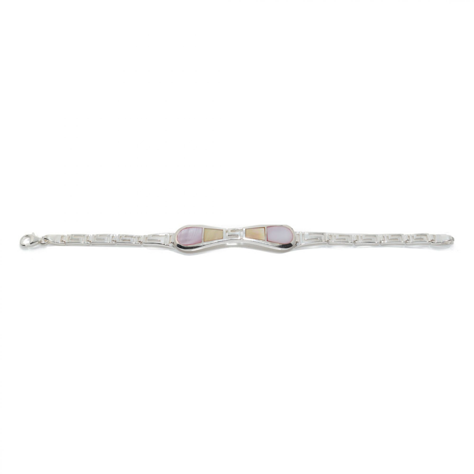 Meander bracelet with mother of pearl stones