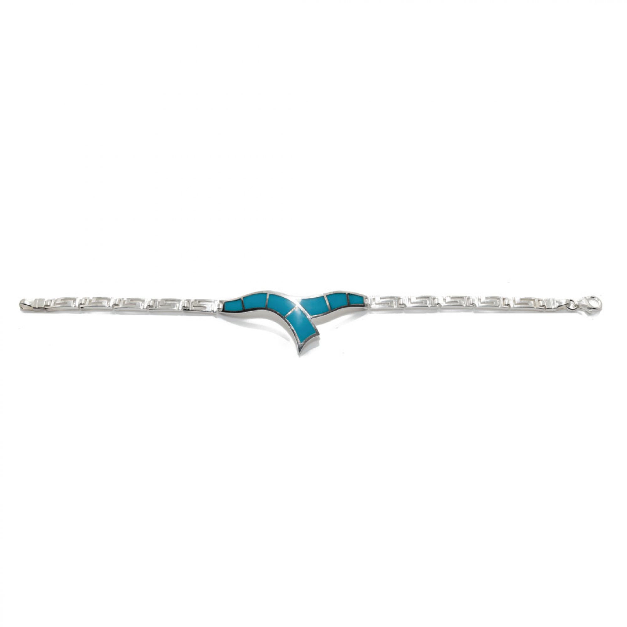 Meander bracelet with turquoise stones
