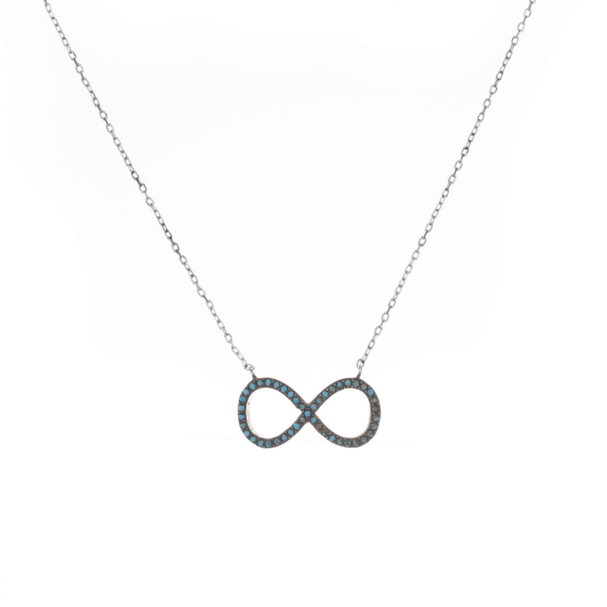 Infinity necklace with turquoise stones